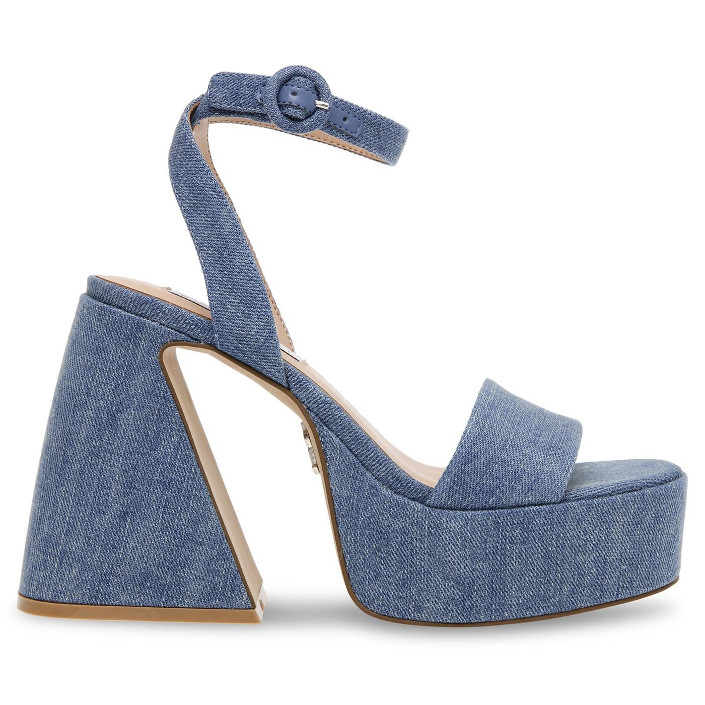 Paysin Blue Denim Fabric Sandals - Image 2