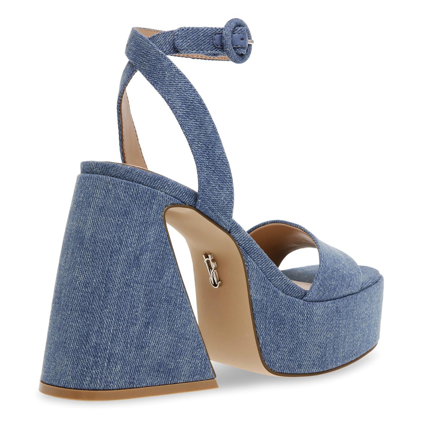 Paysin Blue Denim Fabric Sandals - Image 5