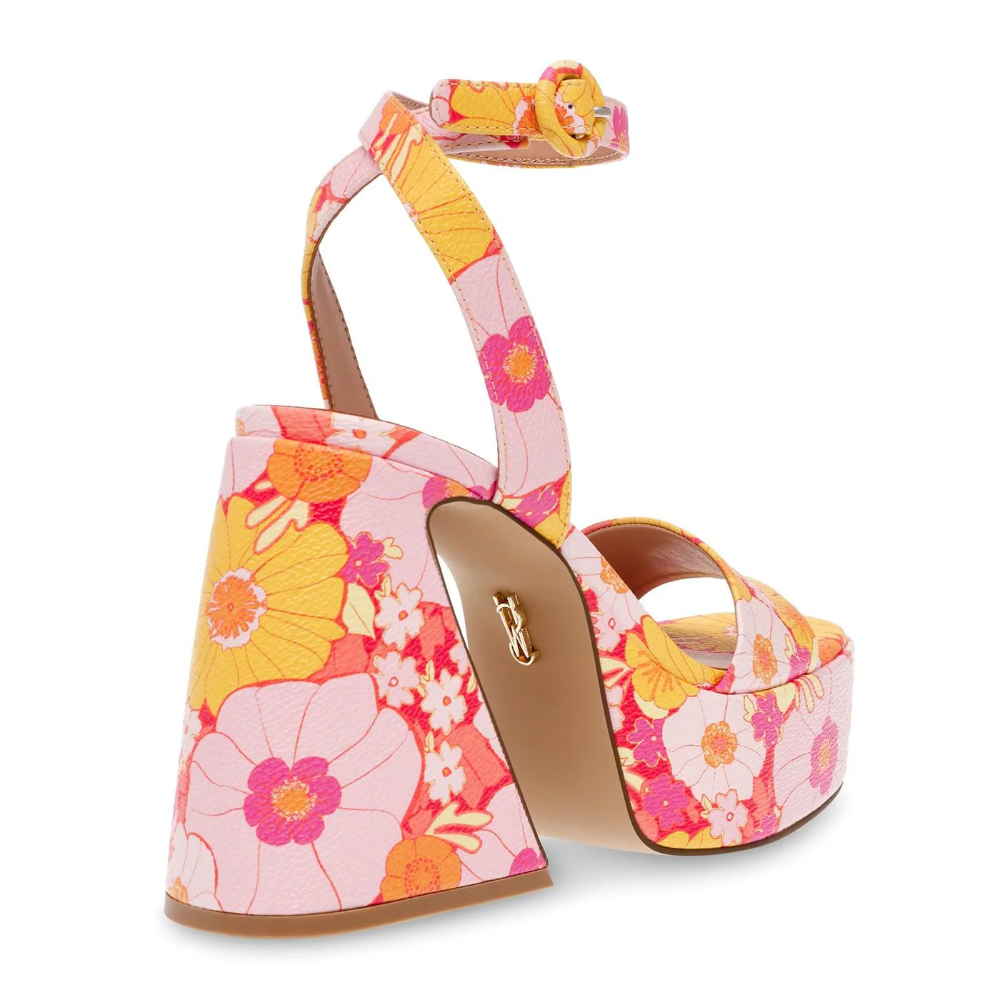 Paysin Pink Flora Printed PU Sandals - Image 4