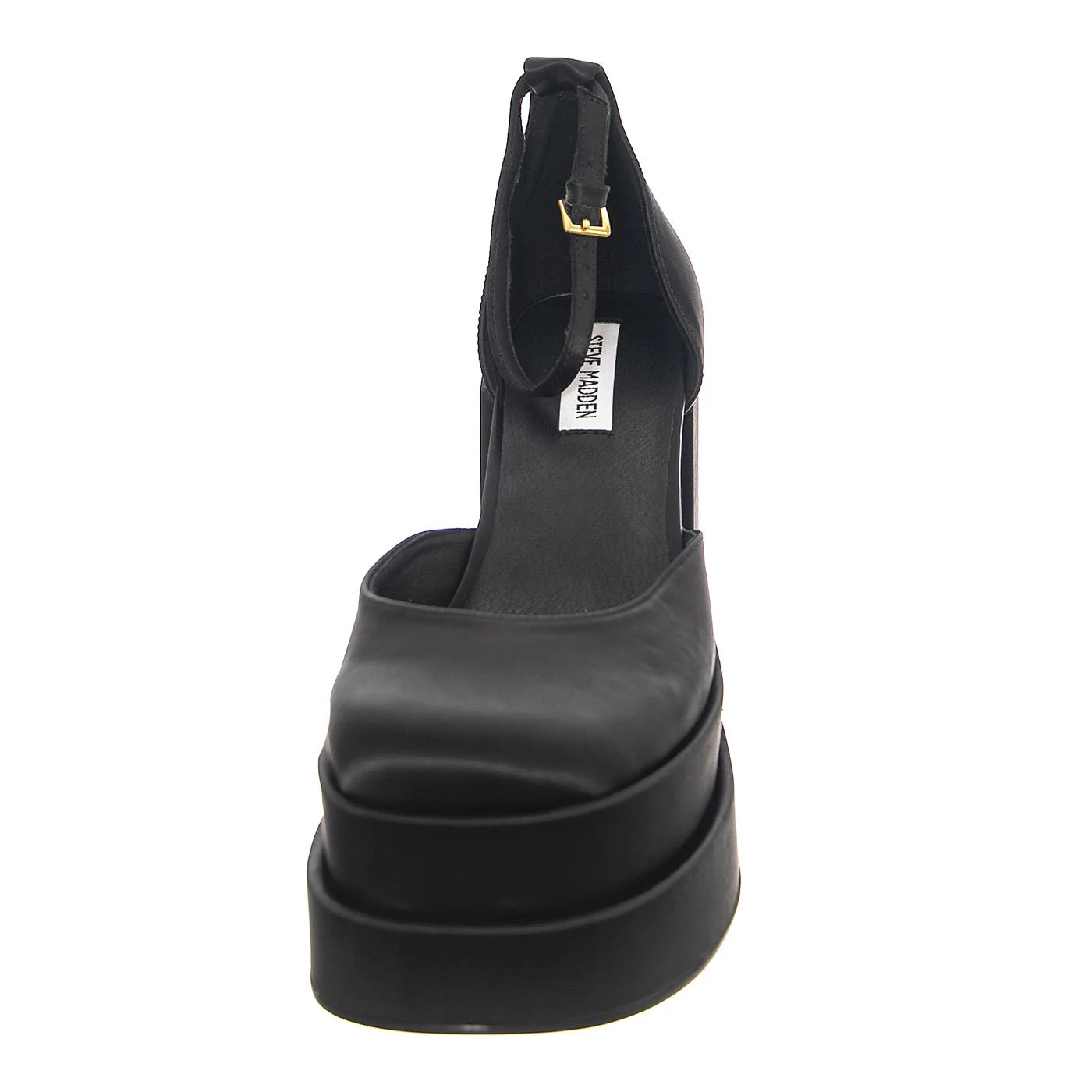 W' Charlize-Black Satin Sandals - Image 3