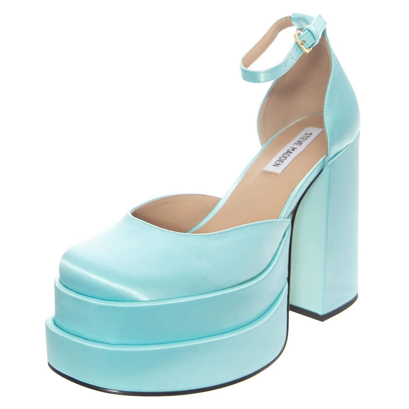 W' Charlize Blue Satin Sandals