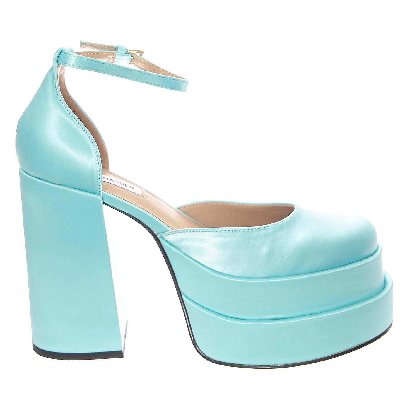 W' Charlize Blue Satin Sandals - Image 2