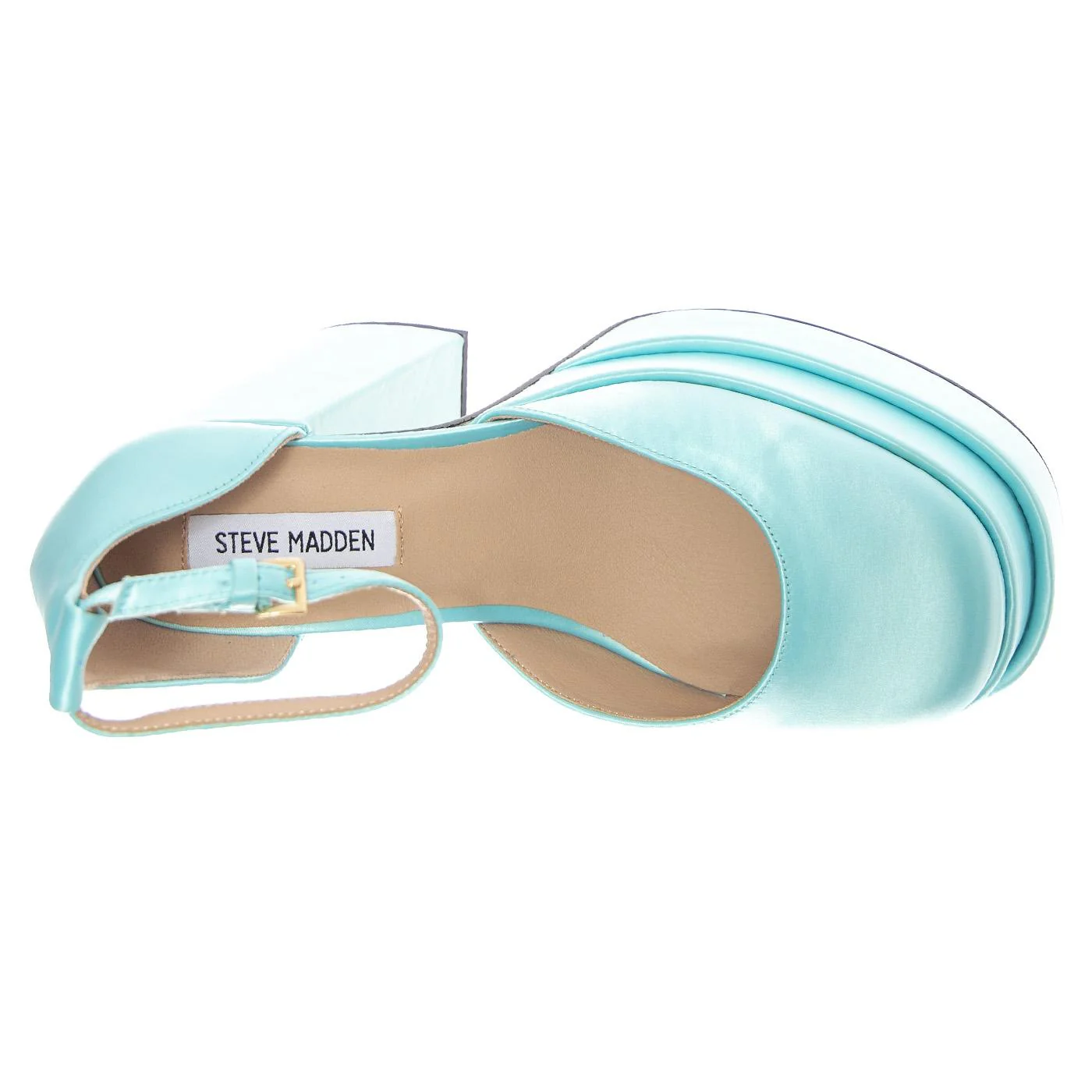 W' Charlize Blue Satin Sandals - Image 6