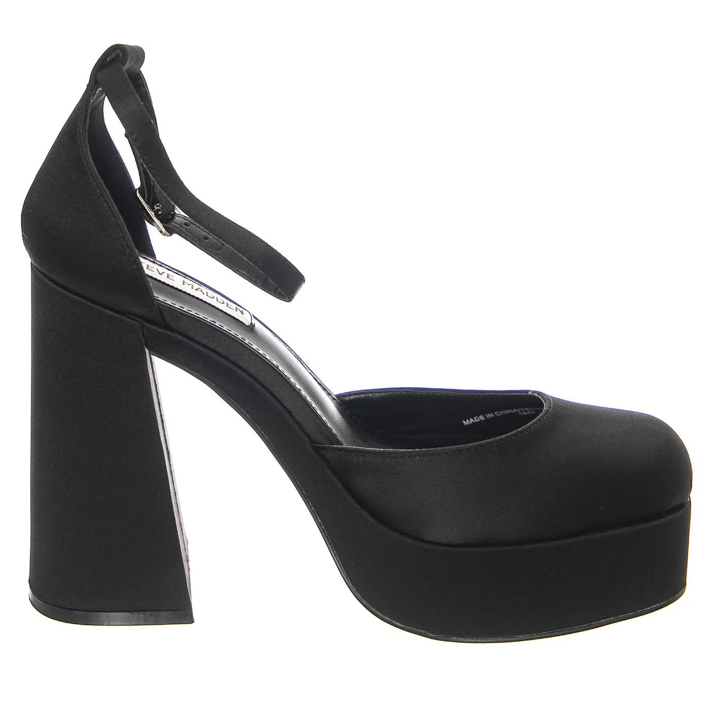 W' Londyn-Black Satin Sandals - Image 2
