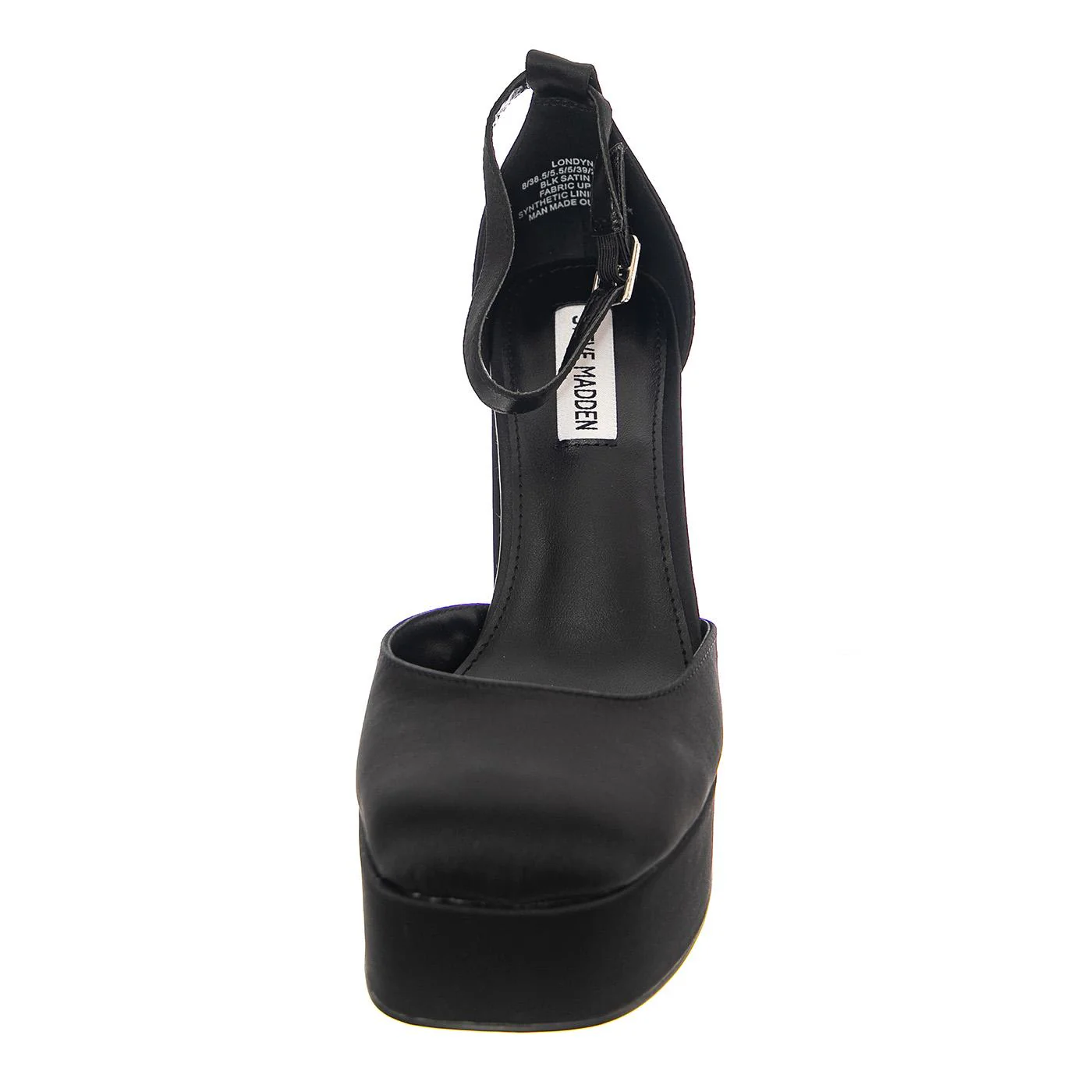 W' Londyn-Black Satin Sandals - Image 3
