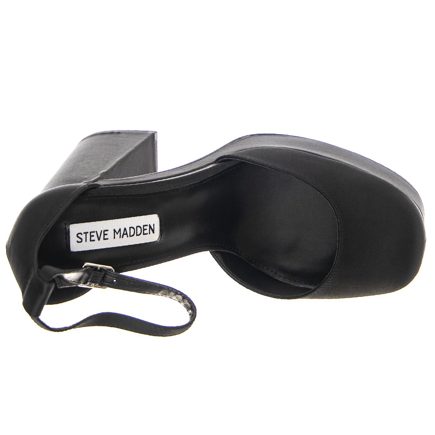 W' Londyn-Black Satin Sandals - Image 6