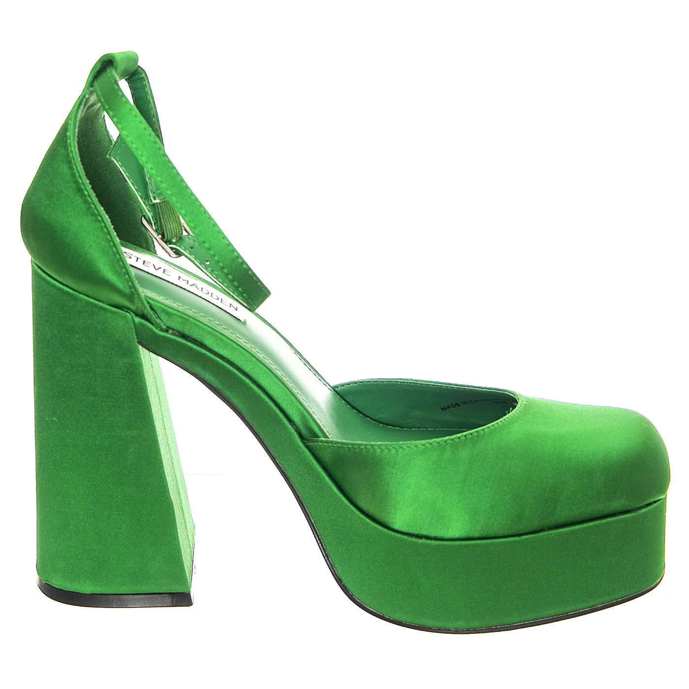W' Londyn-Green Satin Sandals - Image 2