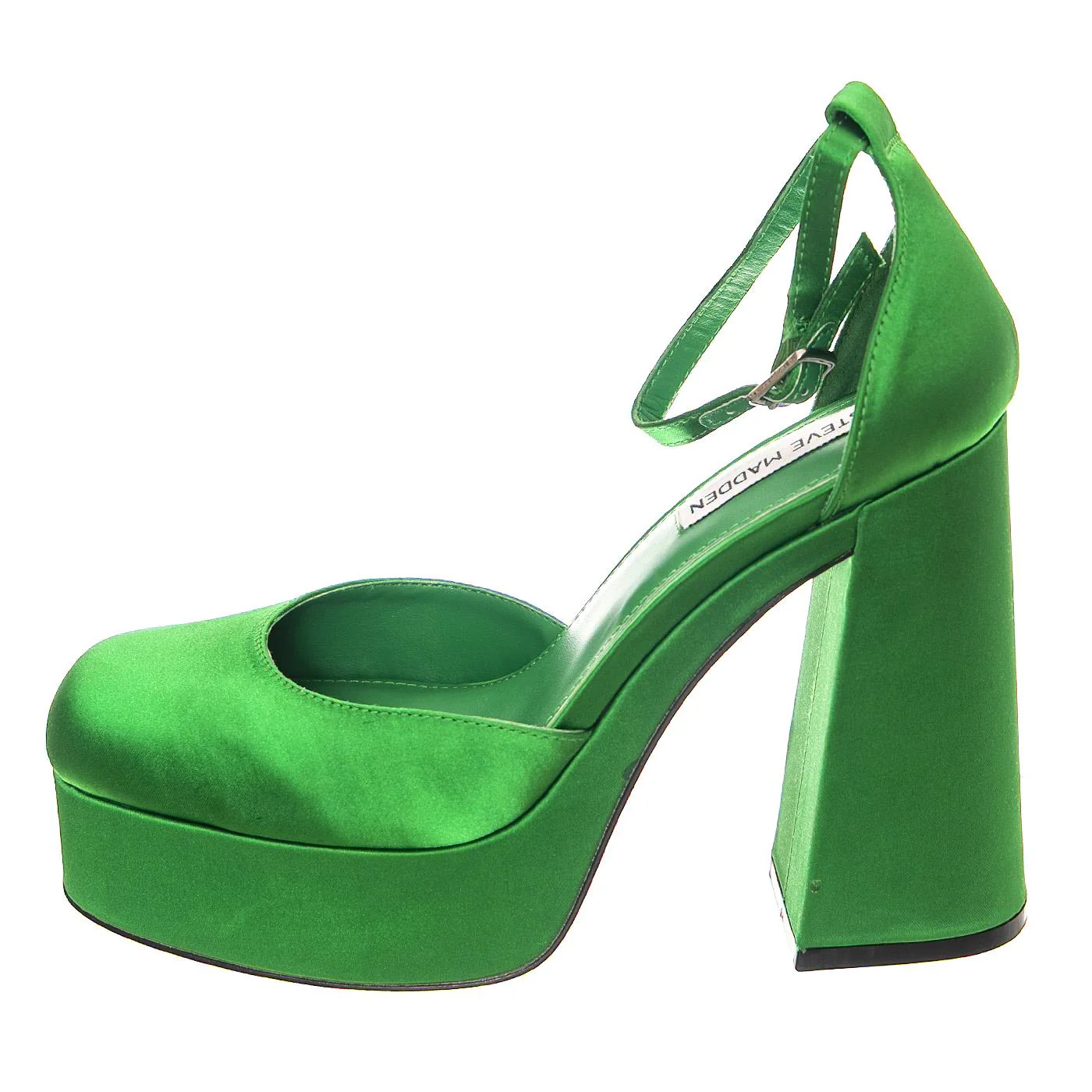 W' Londyn-Green Satin Sandals - Image 5