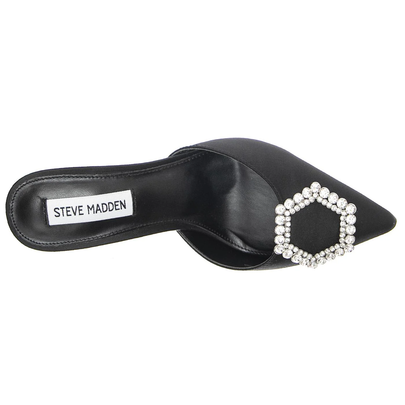 W' Luxe City Black Satin Sandals - Image 6