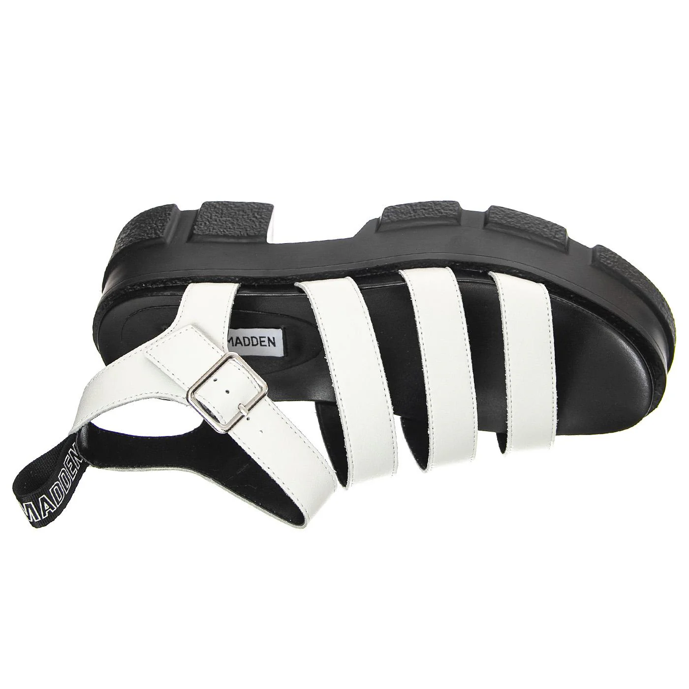 W' Pioneer White Leat Sandals - Image 6