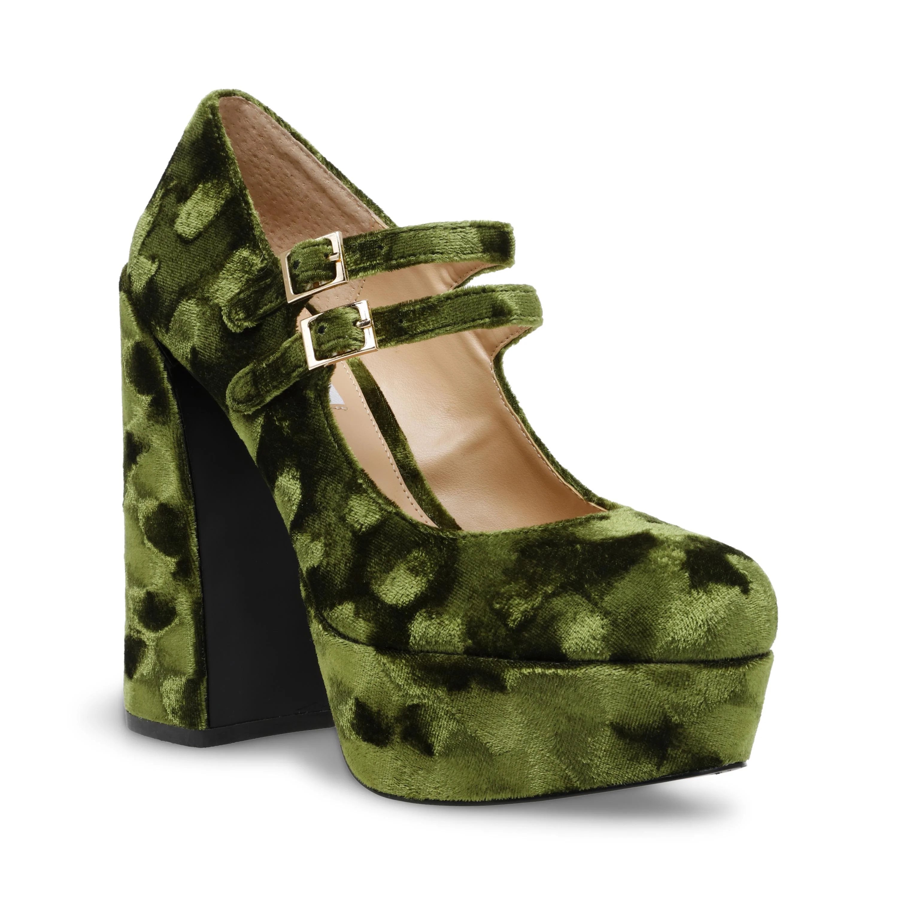 Womens Charged-Up Grn Velvet Shoes - Image 2