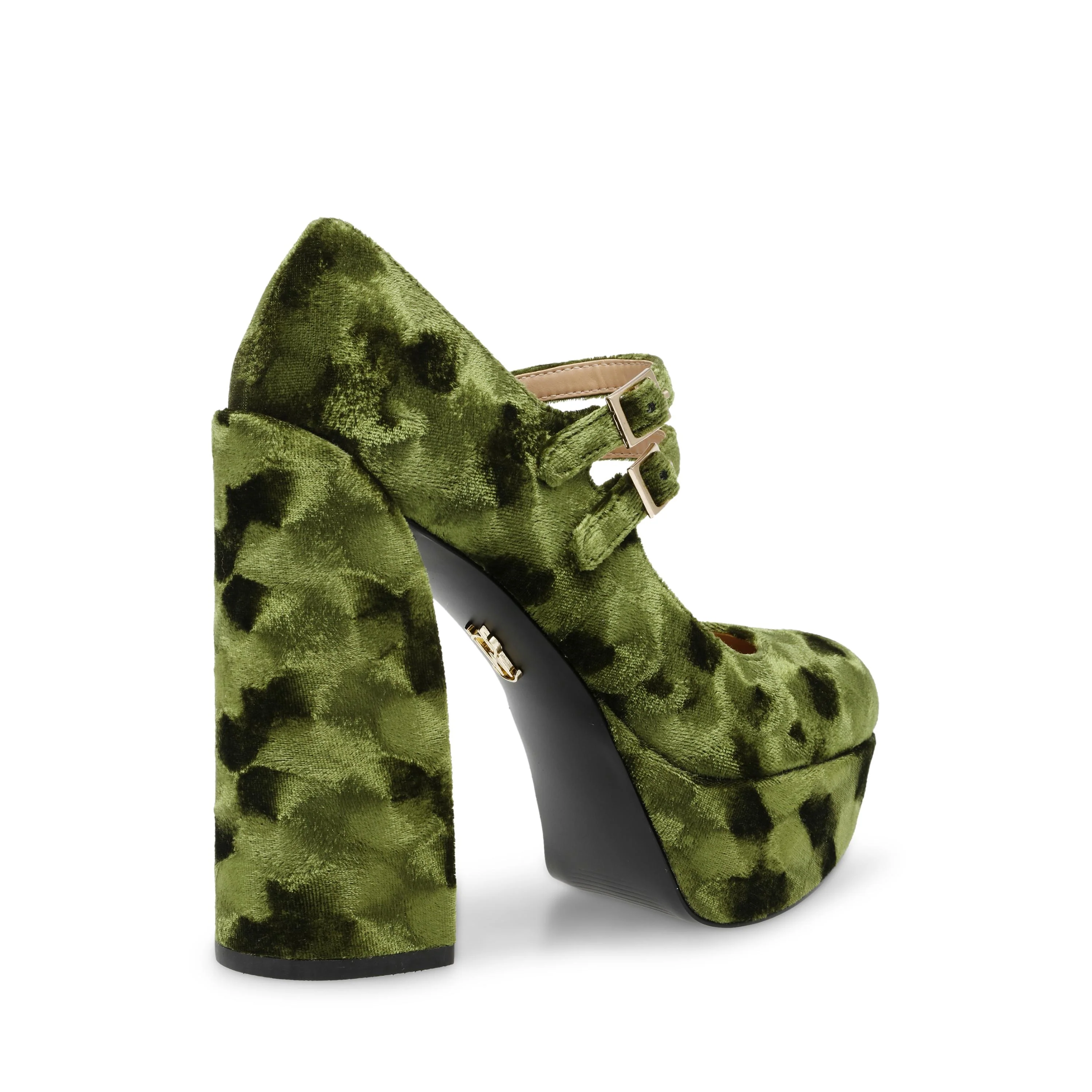 Womens Charged-Up Grn Velvet Shoes - Image 5
