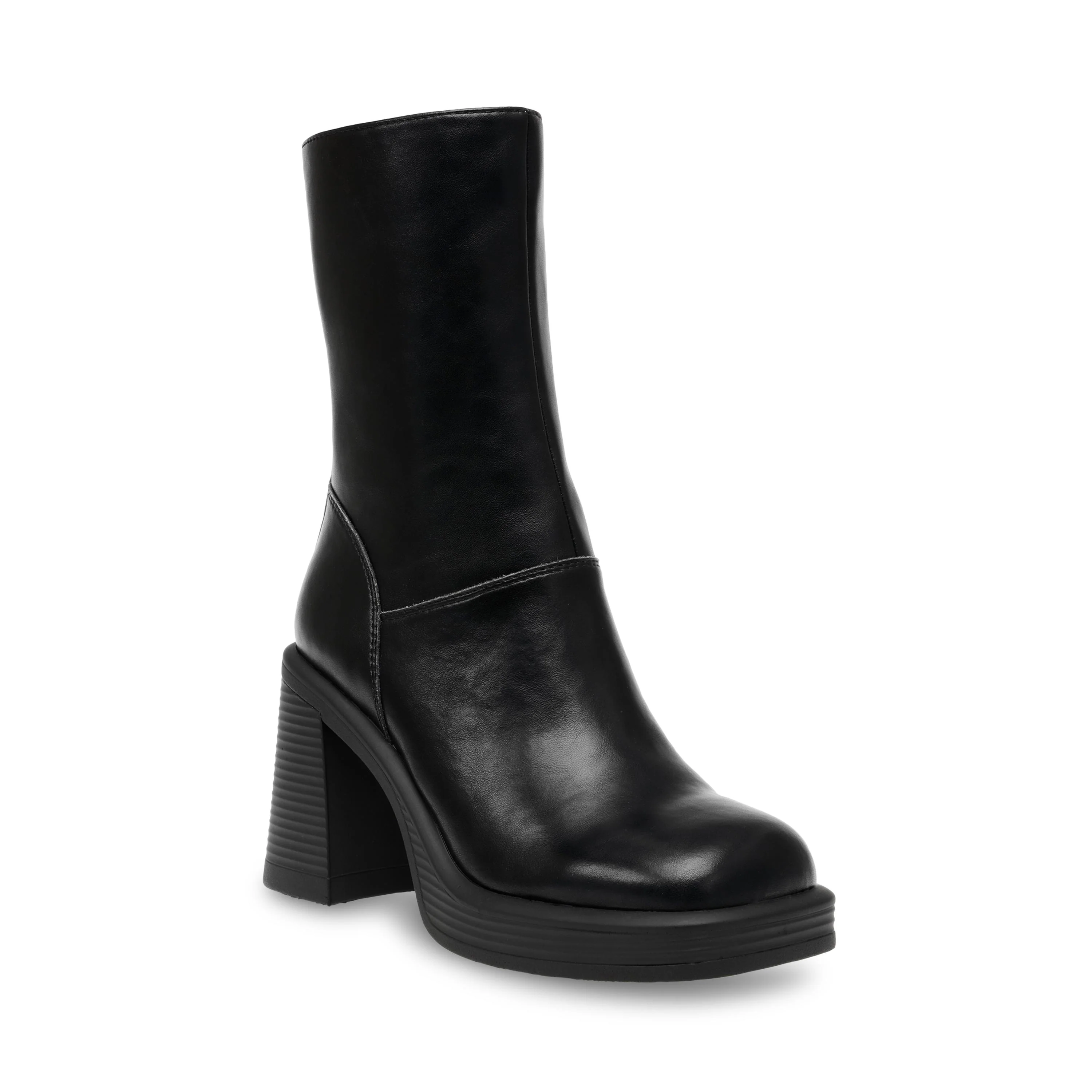 Womens Finite Black Leat Ankle Boots - Image 2