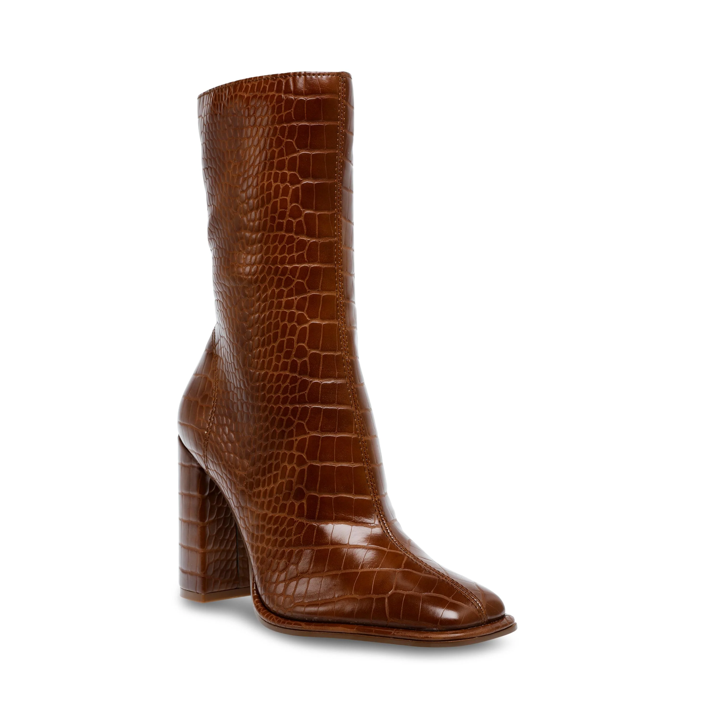 Womens Foremost Brn Croco Ankle Boots - Image 2