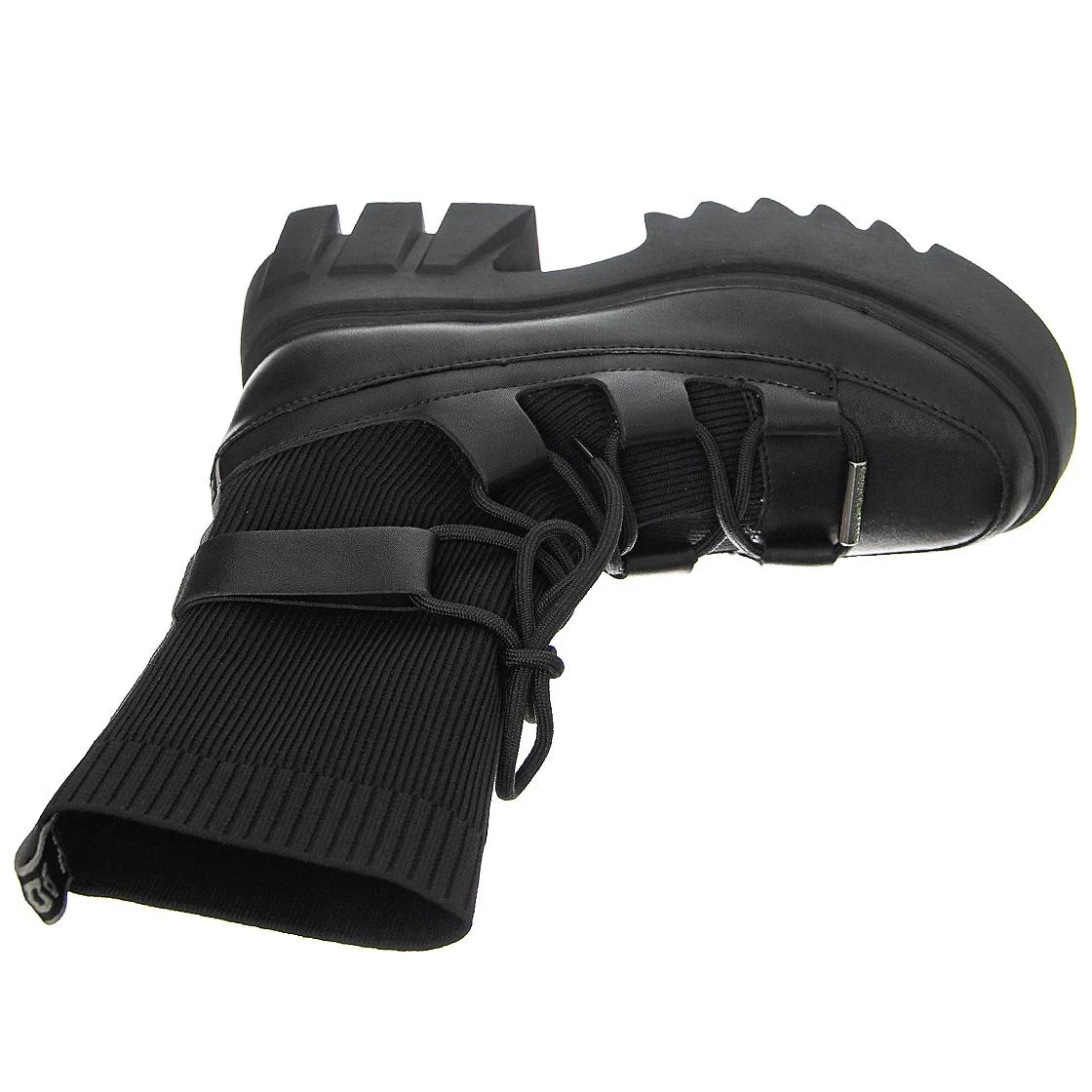 Womens Hierarchy Black Lace-Up Boots - Image 6
