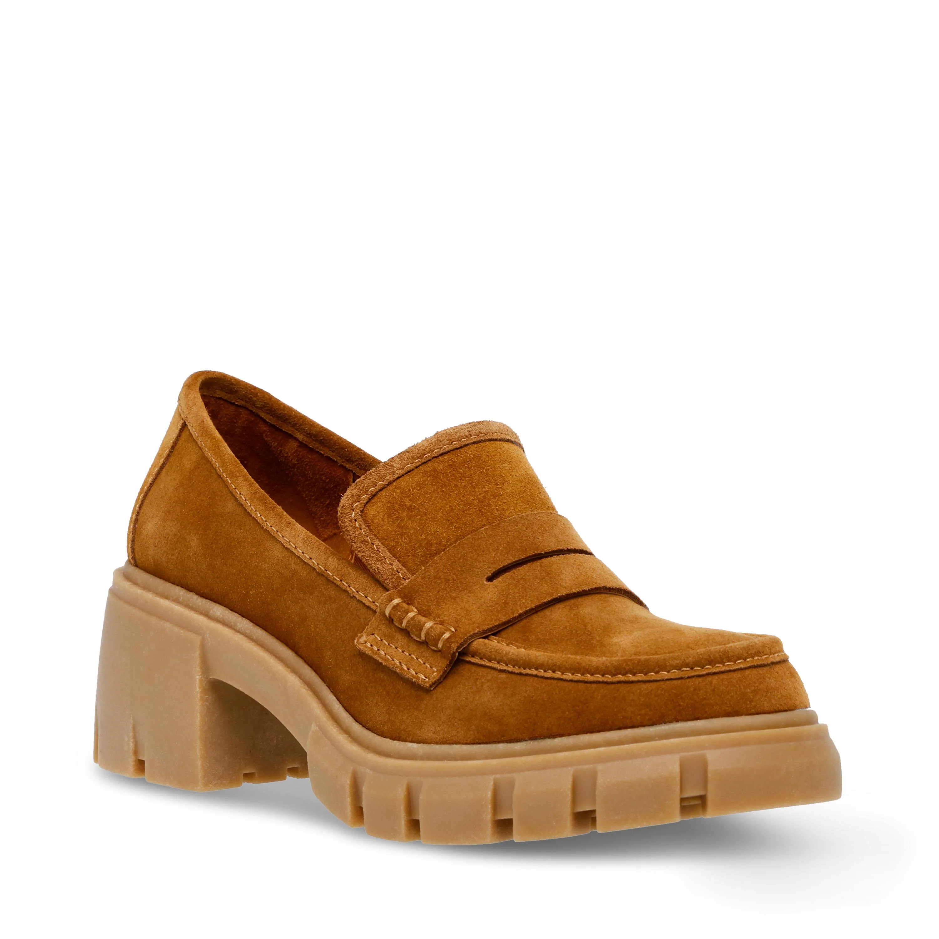 Womens Humphrey Cognac Sue Loafer Shoes - Image 2
