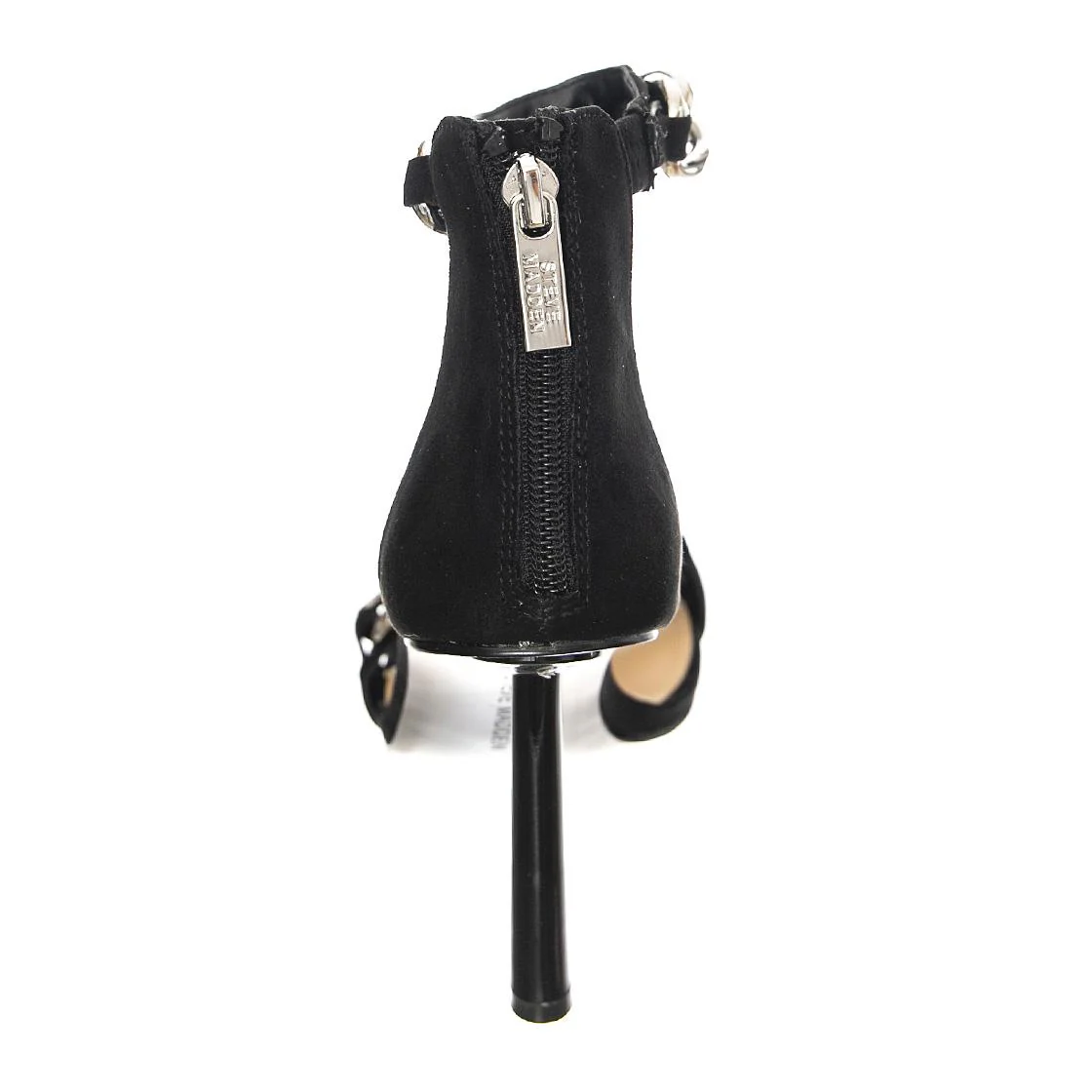 Womens Joisted Black Sued Sandals - Image 4