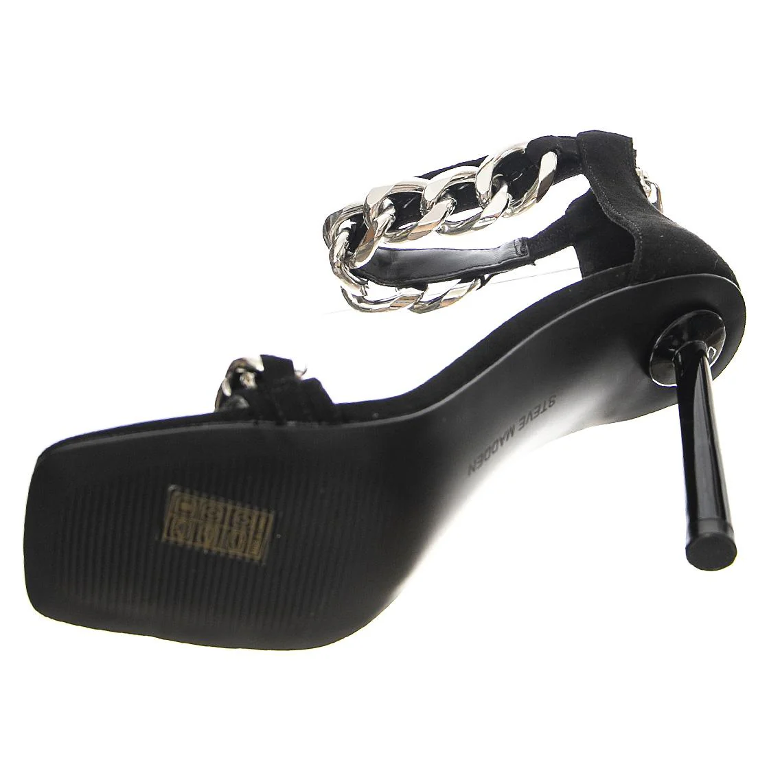 Womens Joisted Black Sued Sandals - Image 5