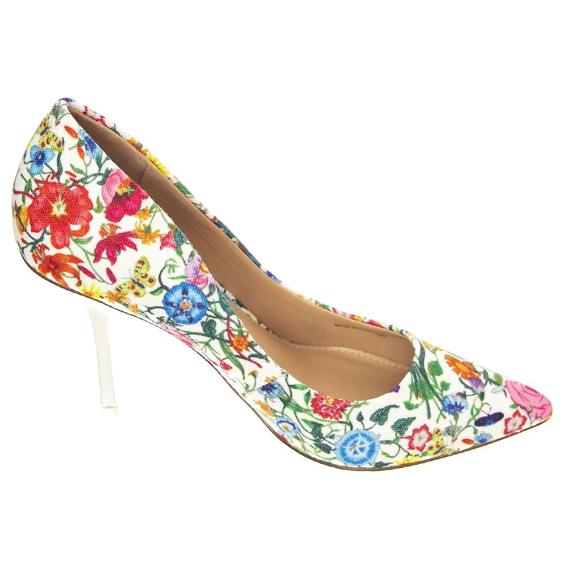 Womens Stanze White Flor Multicoloured Pumps - Image 2
