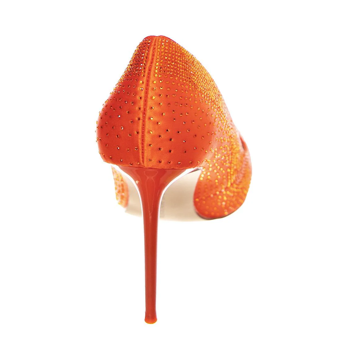 Womens Valorous Orange Satin Pumps - Image 4