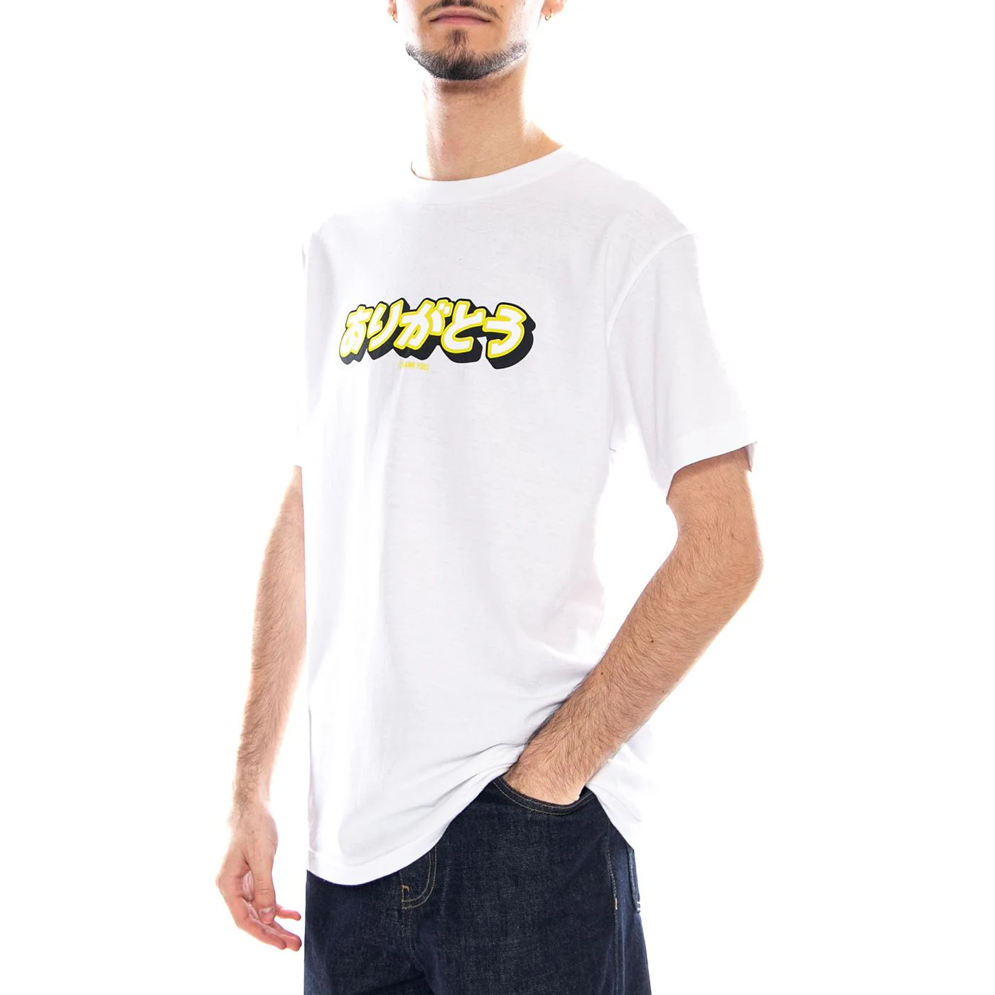Kanji Tee White - Men's White Crewneck T-Shirt Men THANK YOU