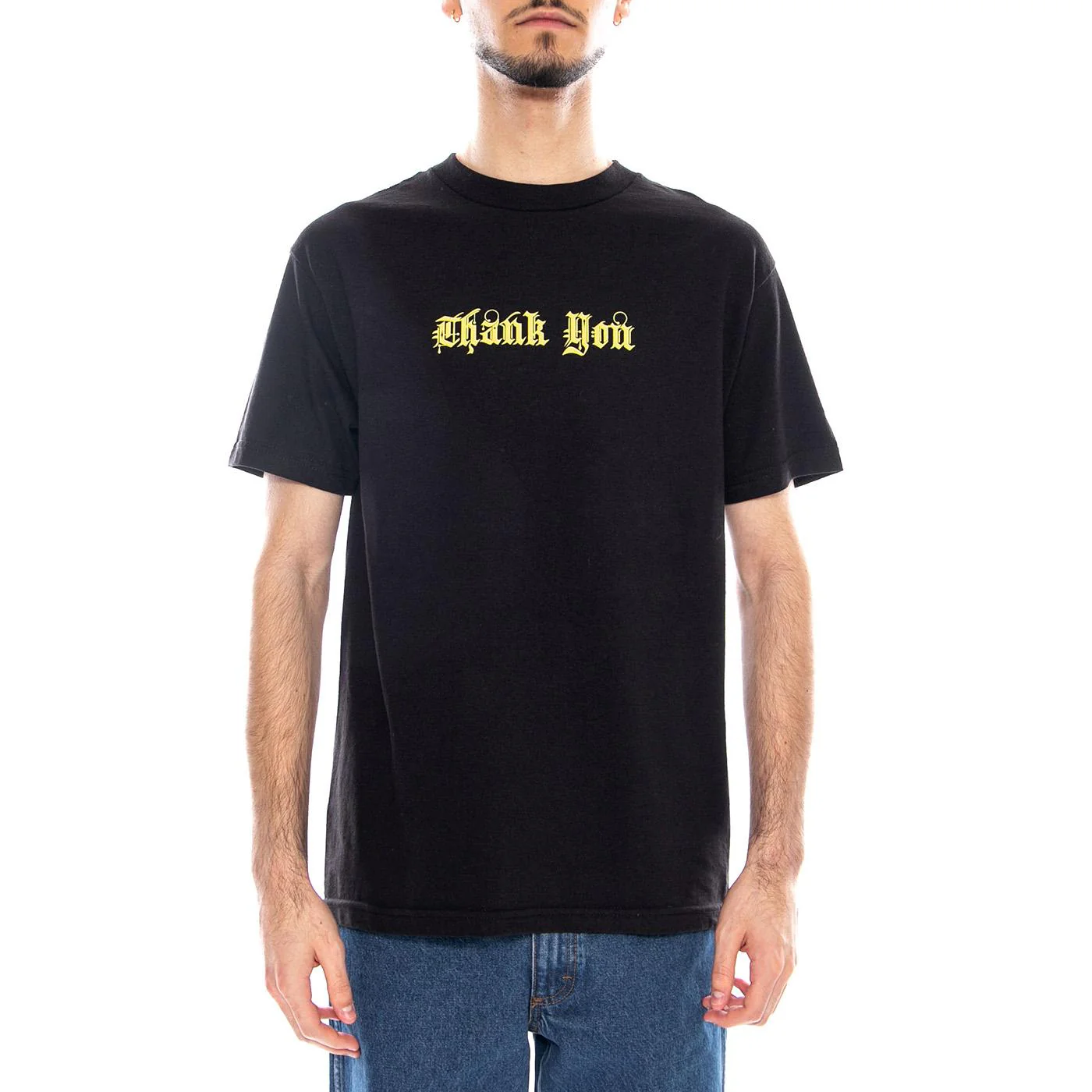 Too Drunk Too Skate Tee Black / Yellow - Men's Black Crew Neck T-Shirt Men THANK YOU - Image 2