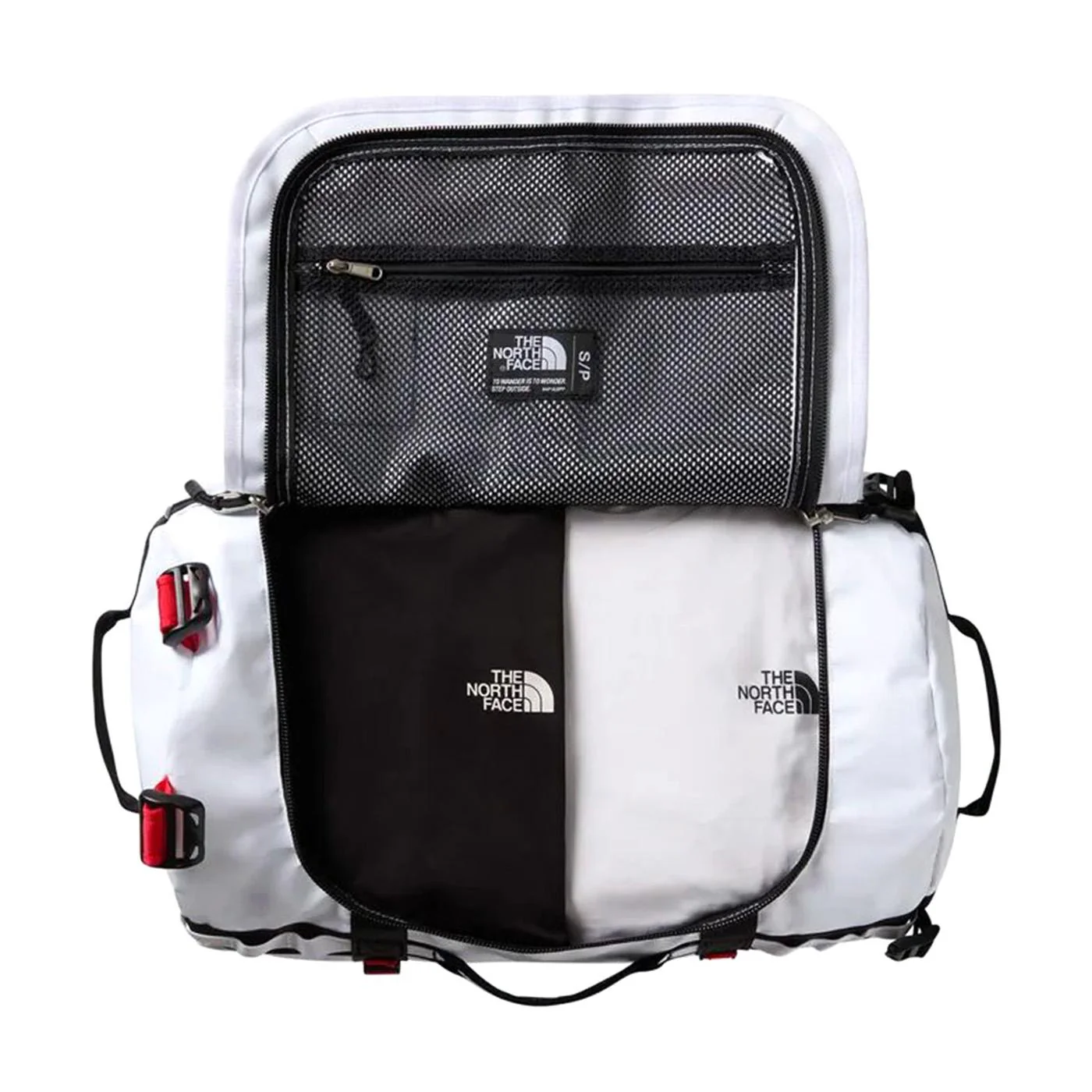 Base Camp Duffel - S - White / Black / Elevation Red - White Travel Duffel THE NORTH FACE ACCESSORIES - Image 3