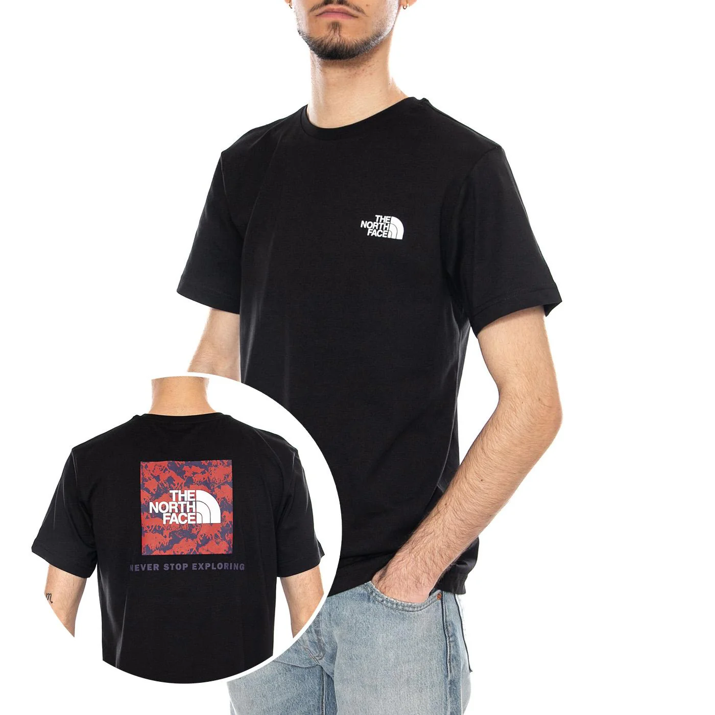 M Box NSE Raku Horse Infill S/S Tee - Men's Black Crew Neck T-Shirt Men THE NORTH FACE