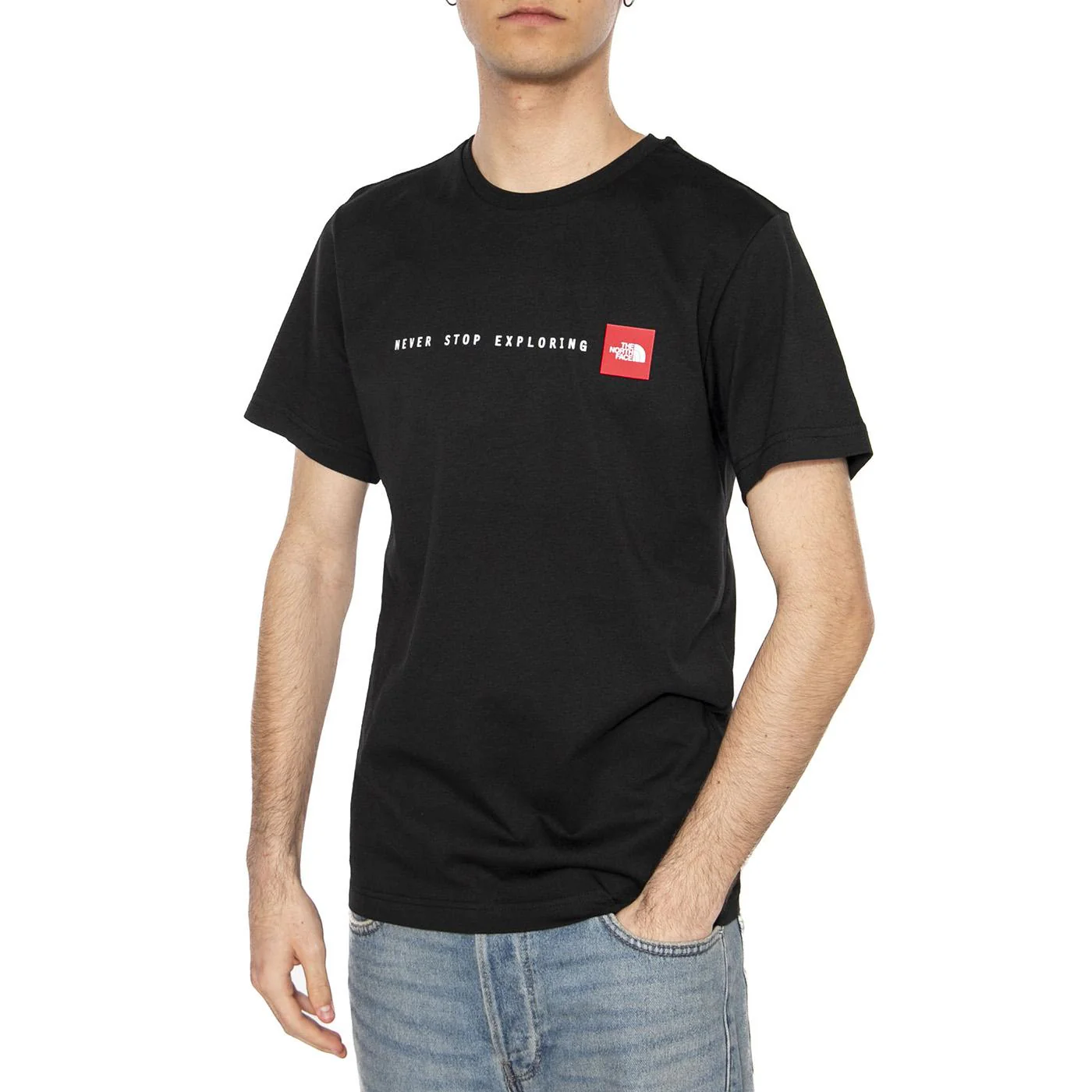 M S/S Never Stop Exploring Tee TNF Black