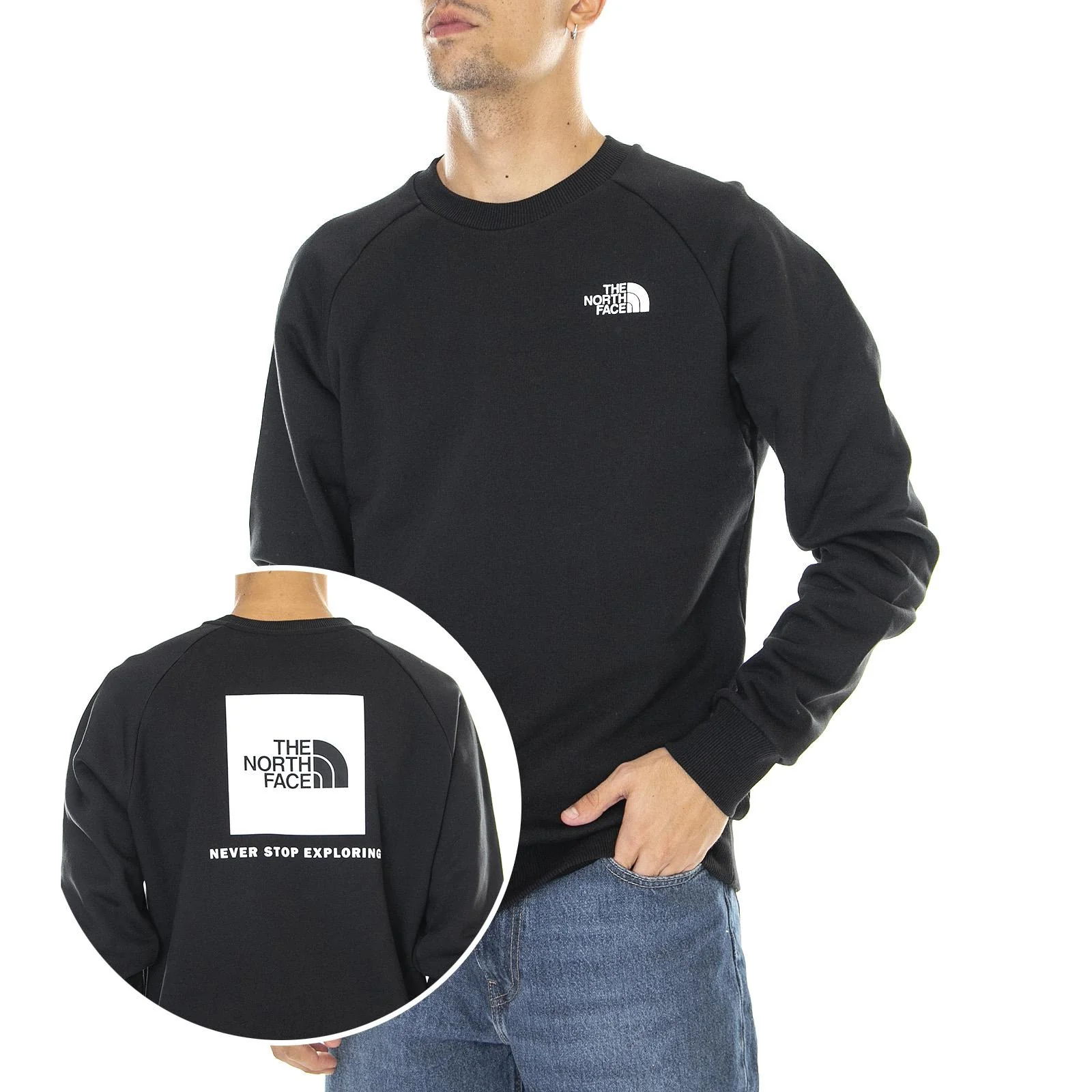 Mens Raglan Redbox Tnf Black Sweatshirt