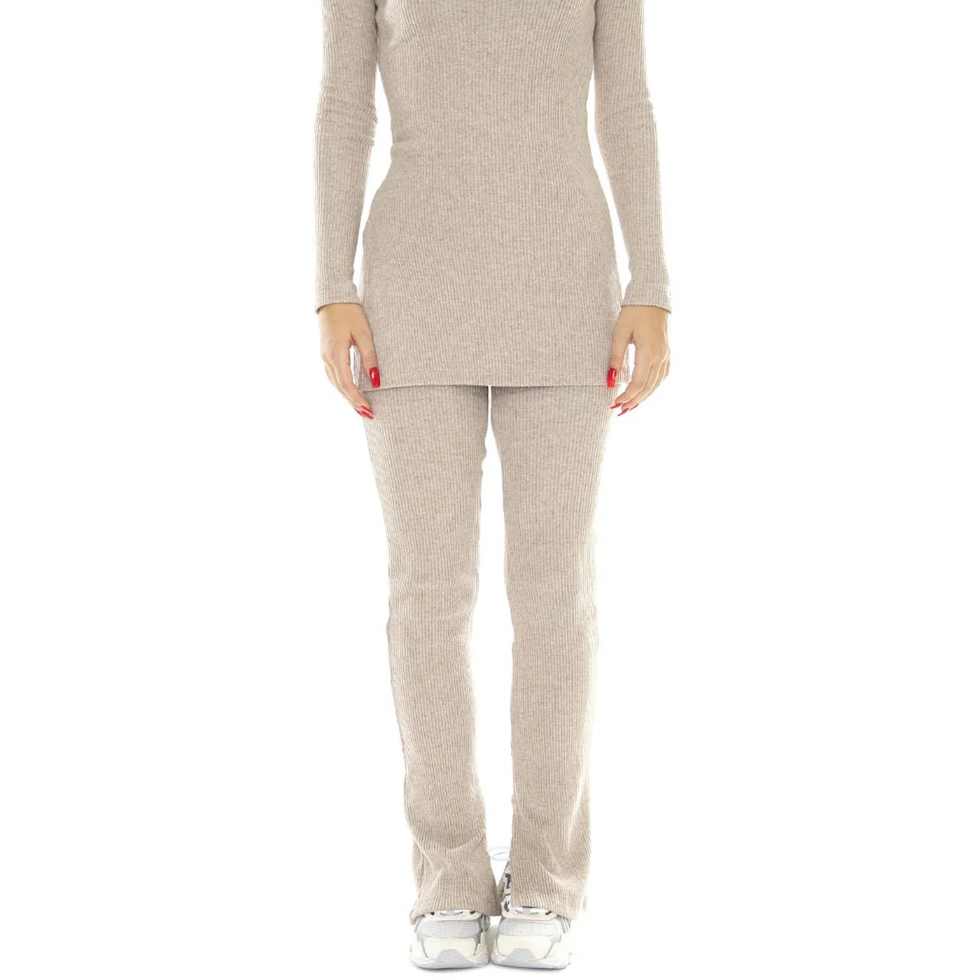 Taupe Kara Knitted Pants - Image 2