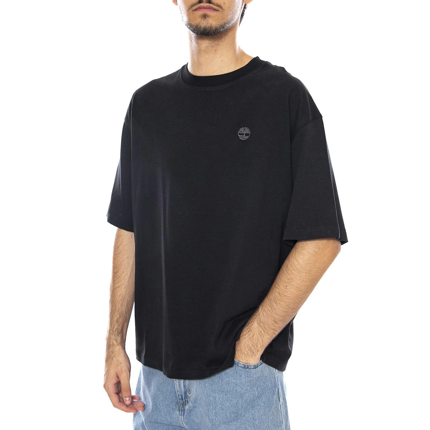 Dunstan River Short Sleeve Tee Black - Men's Crew Neck T-Shirt Black TIMBERLAND Men's