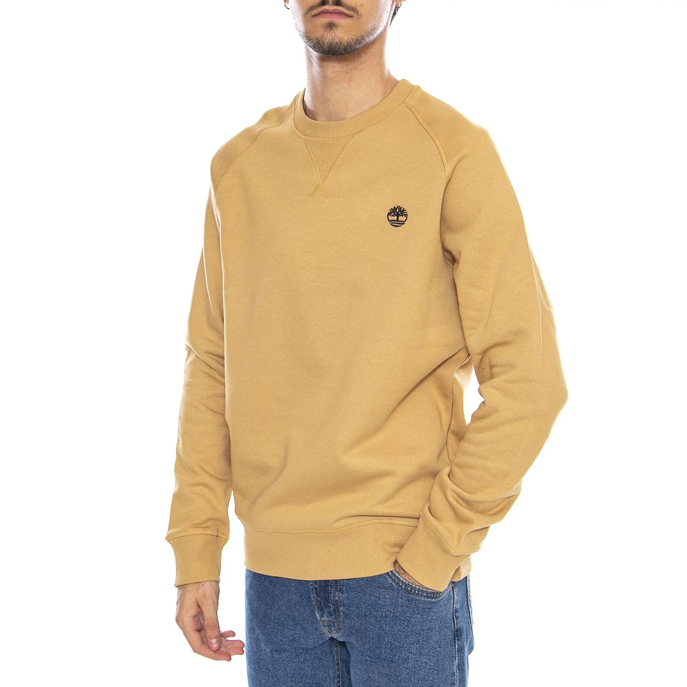 Exeter River Brushed Back Crew Sweatshirt Beige - Men's Crewneck Sweatshirt Beige Men's TIMBERLAND
