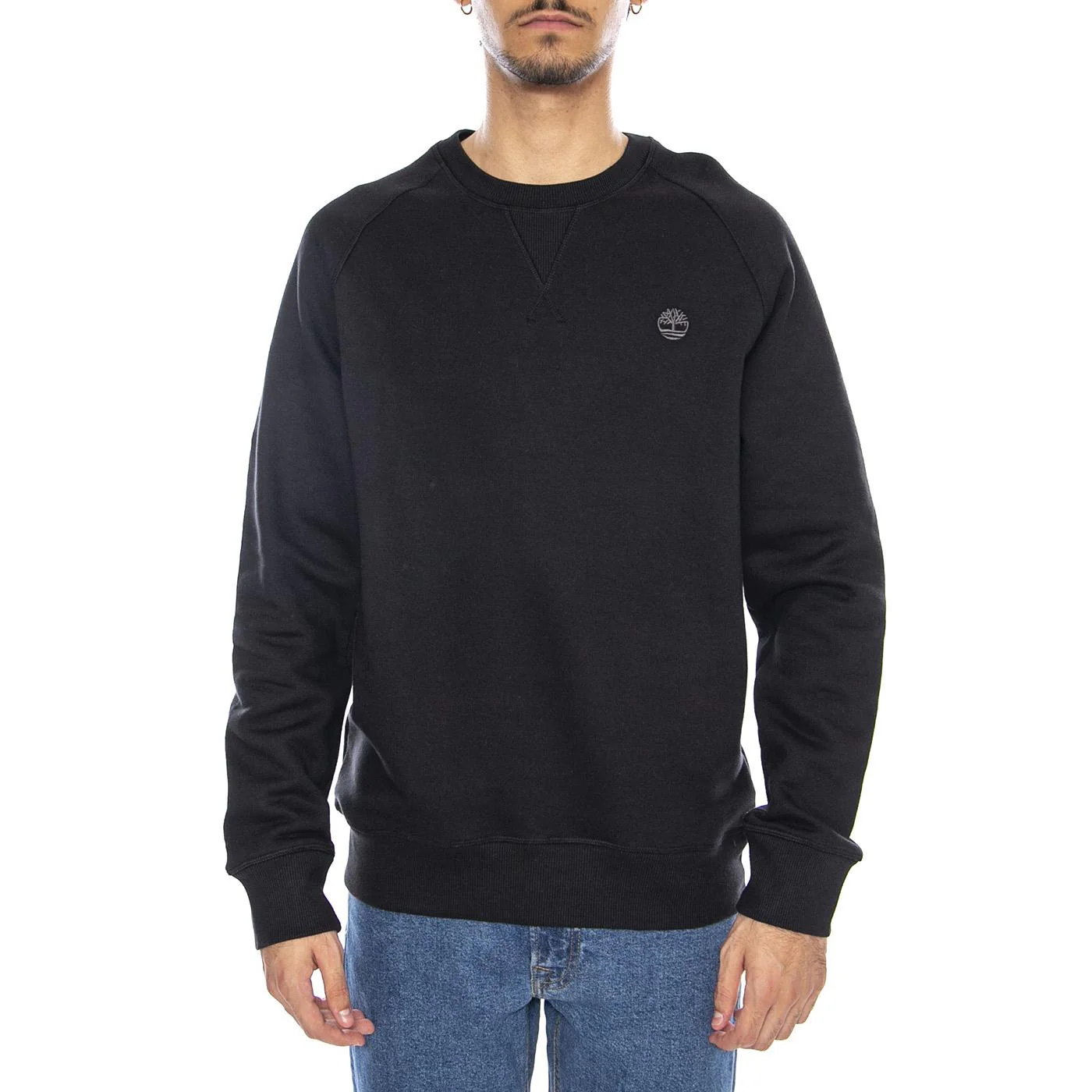 Exeter River Brushed Back Crew Sweatshirt Black - Men's Crewneck Sweatshirt Black TIMBERLAND Men's - Image 2