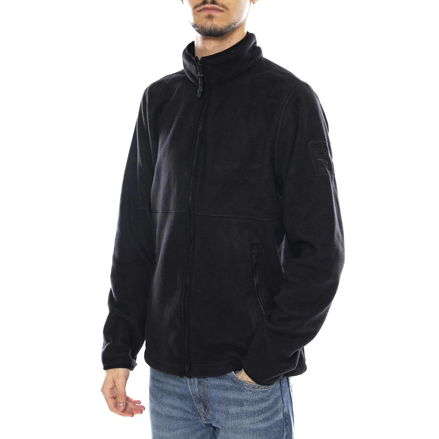 Full Zip Polar Fleece -- Men's Black Zip-Up Sweatshirt TIMBERLAND Men's