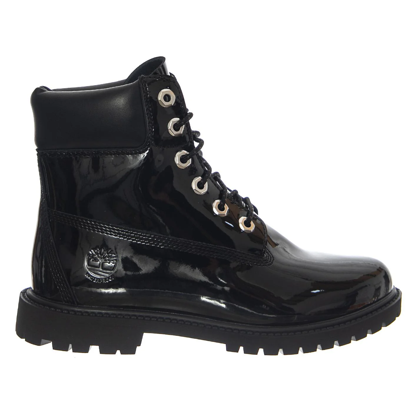 Premium 6 Inch Lace Up Waterproof Boot -- Women's Black Patent Leather Boots TIMBERLAND Women's