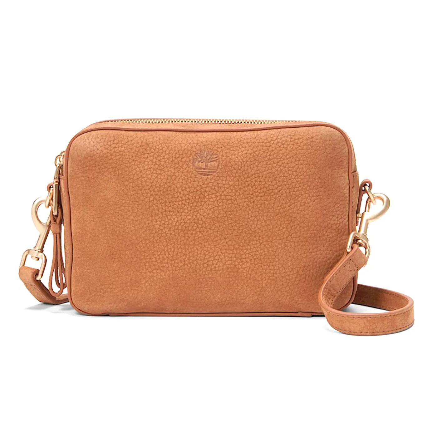 TIMBERLAND Women's Soft Leather Camera Bag Brown - Brown Leather Shoulder Bag