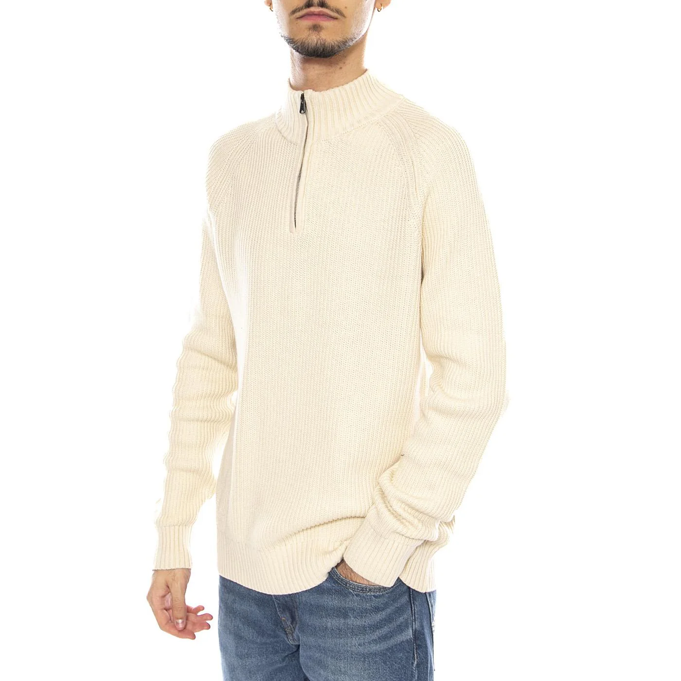 Williams River Textured 1/4 Zip Sweater Ecru -- Men's Sweater Ecru Men's TIMBERLAND