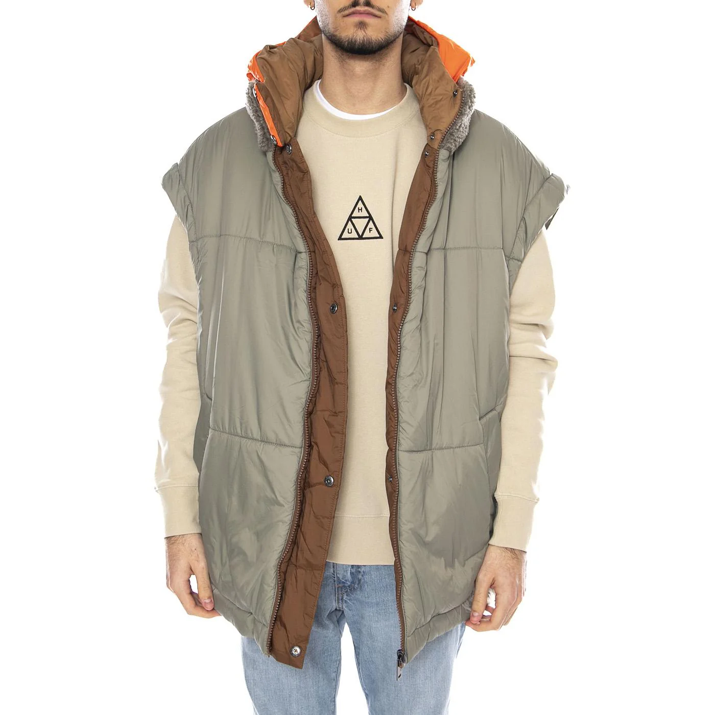 Kristian Conv Puffer Coat -- Men's Pecan/Moss Green Reversible Hooded Jacket UGG Men's - Image 11