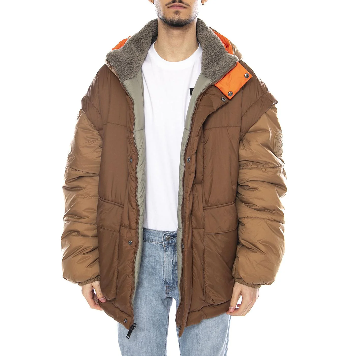 Kristian Conv Puffer Coat -- Men's Pecan/Moss Green Reversible Hooded Jacket UGG Men's - Image 2