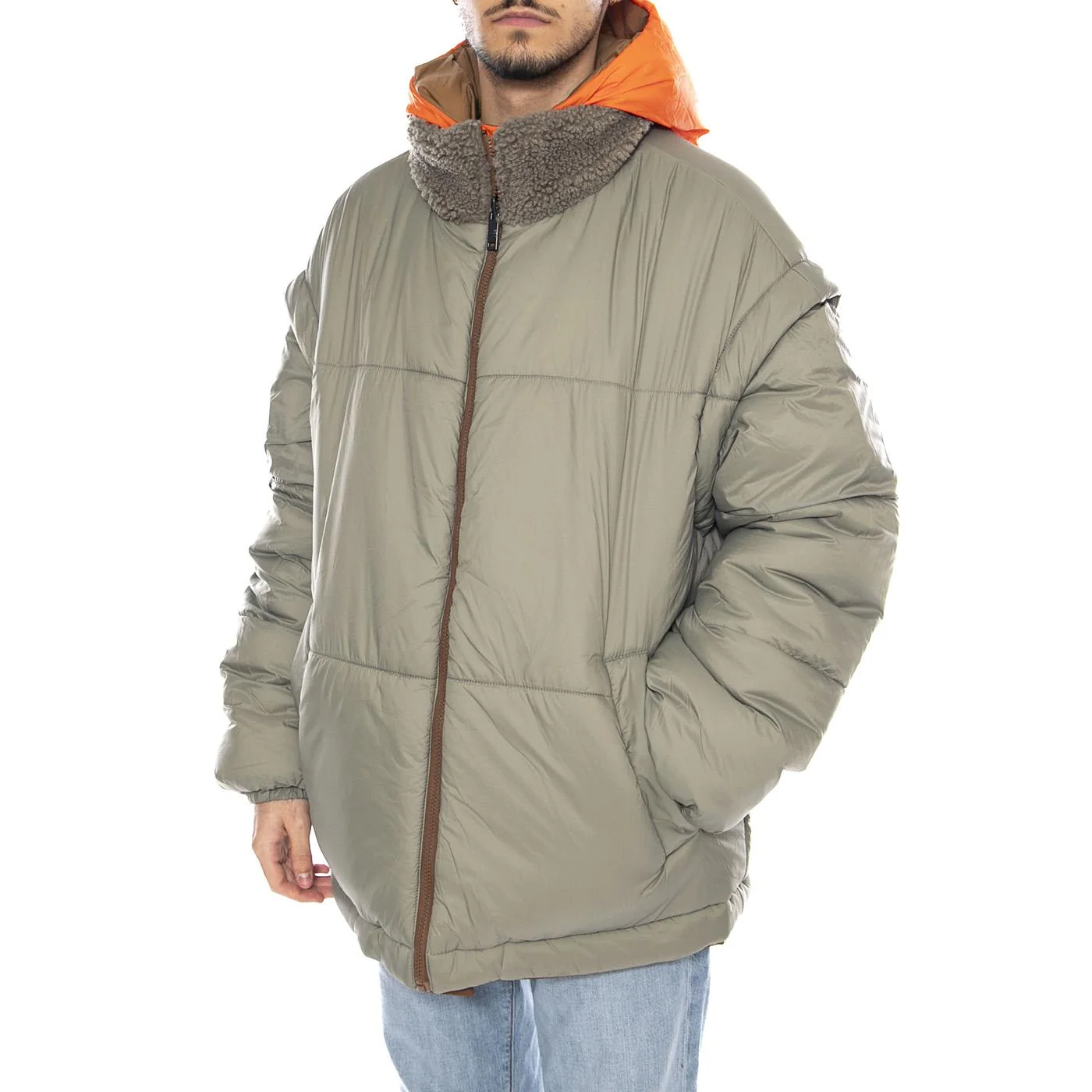 Kristian Conv Puffer Coat -- Men's Pecan/Moss Green Reversible Hooded Jacket UGG Men's - Image 4