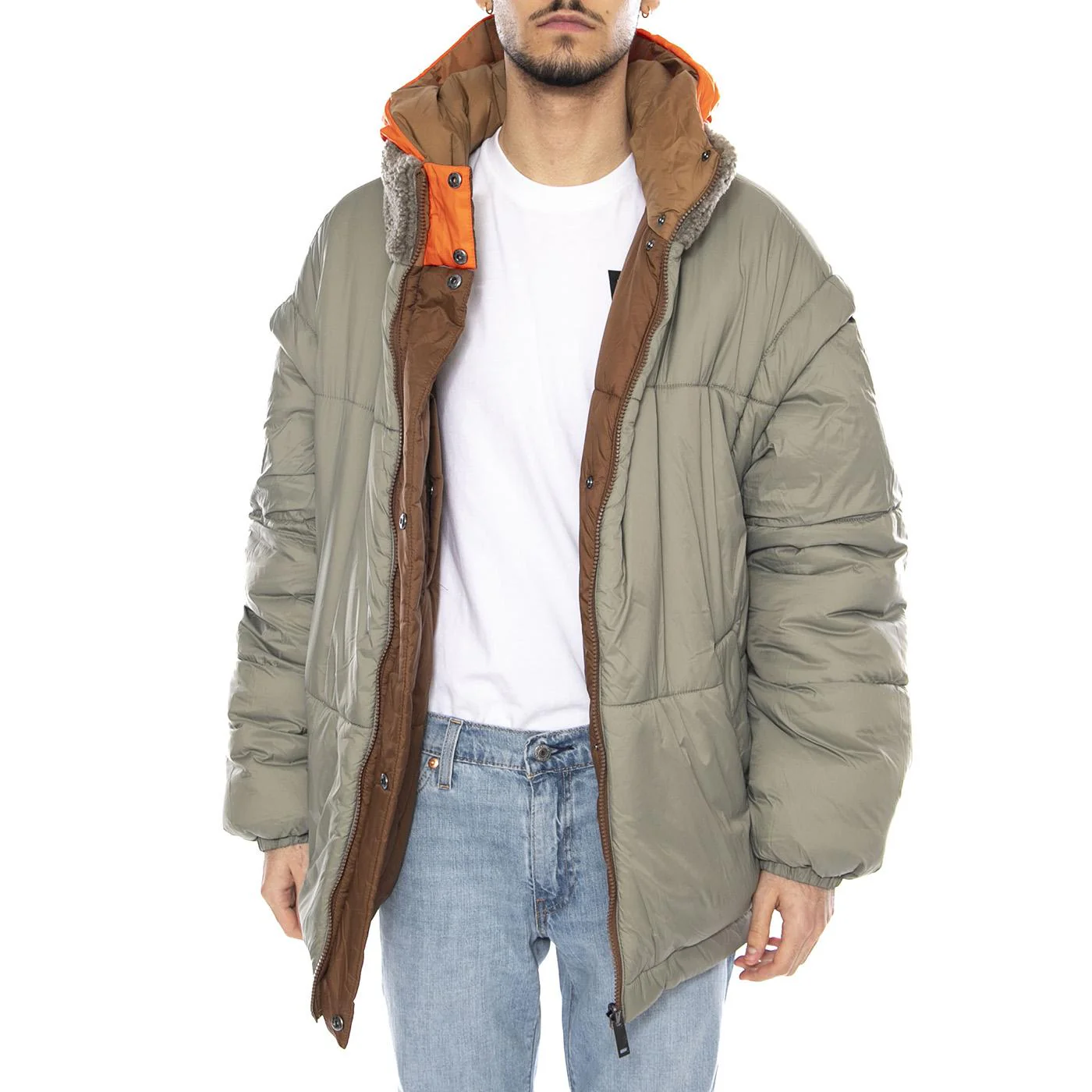 Kristian Conv Puffer Coat -- Men's Pecan/Moss Green Reversible Hooded Jacket UGG Men's - Image 5