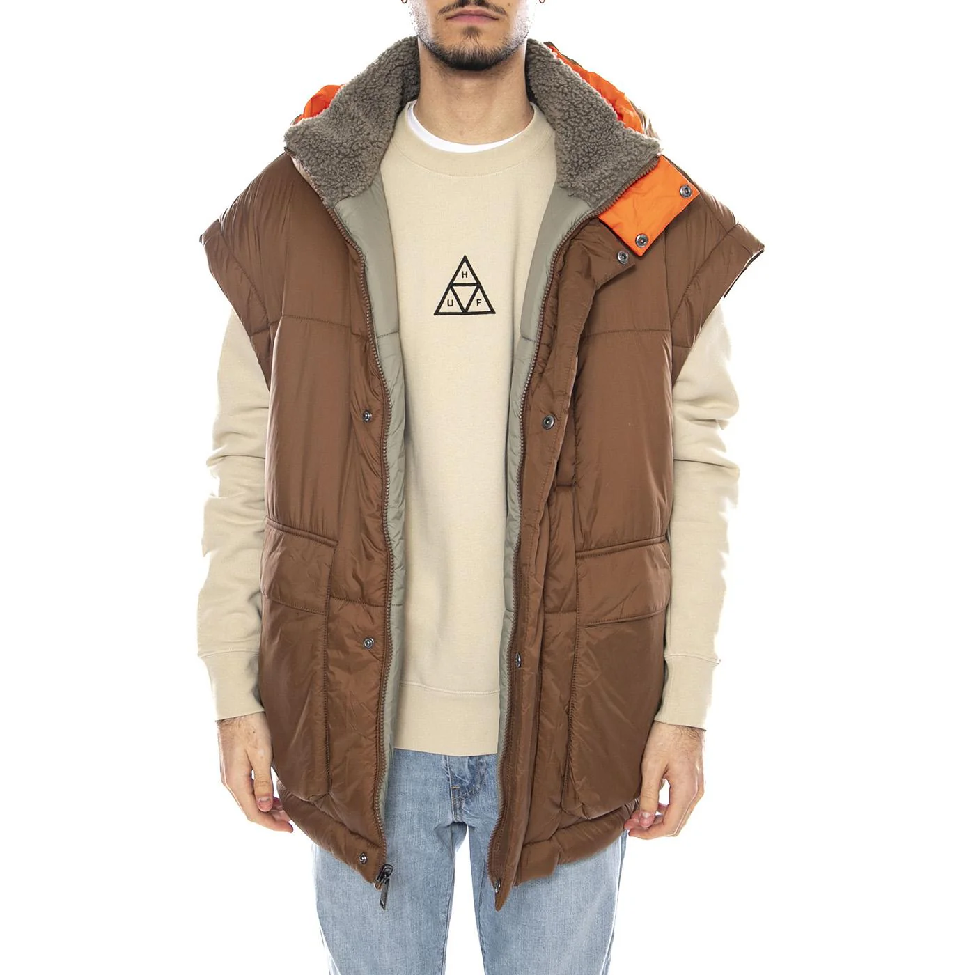 Kristian Conv Puffer Coat -- Men's Pecan/Moss Green Reversible Hooded Jacket UGG Men's - Image 8