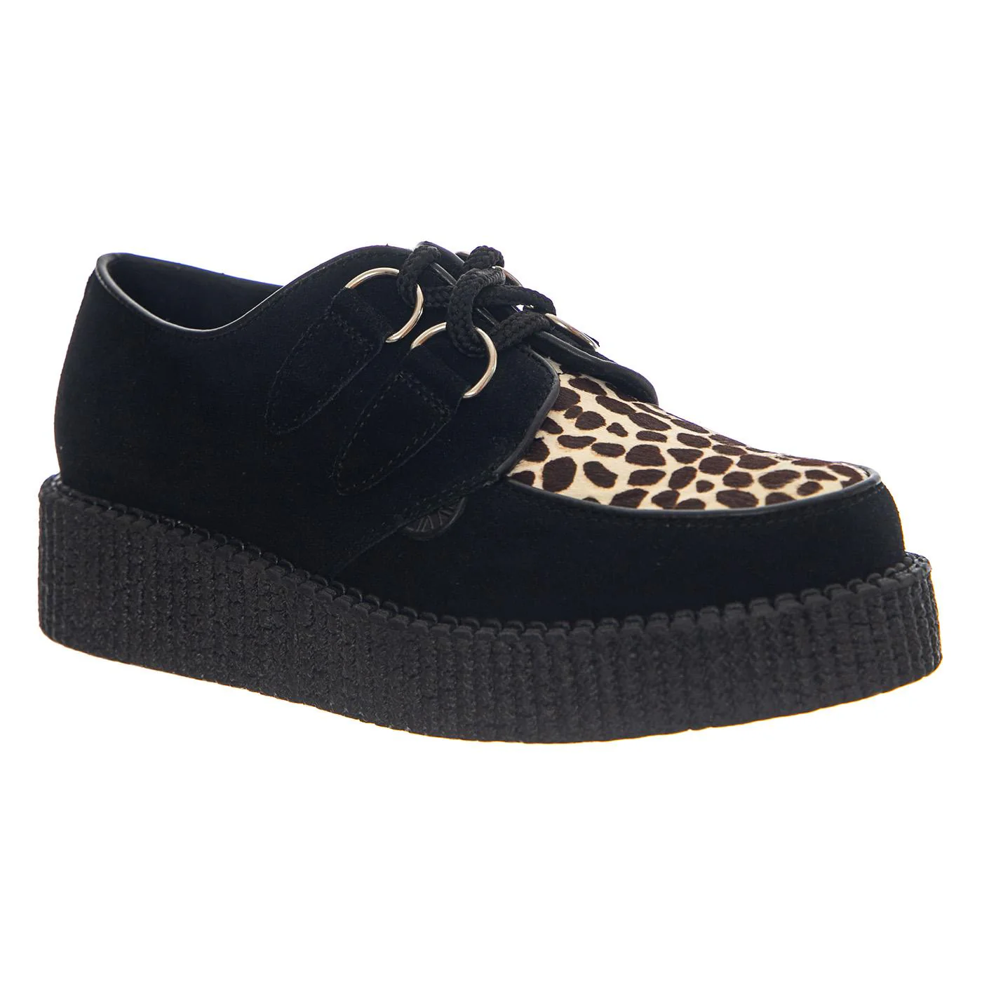 Wulfrun Shoes - Black / Leopard - Low Profile Lace-Up Shoes Multicolor Woman UNDERGROUND - Image 2