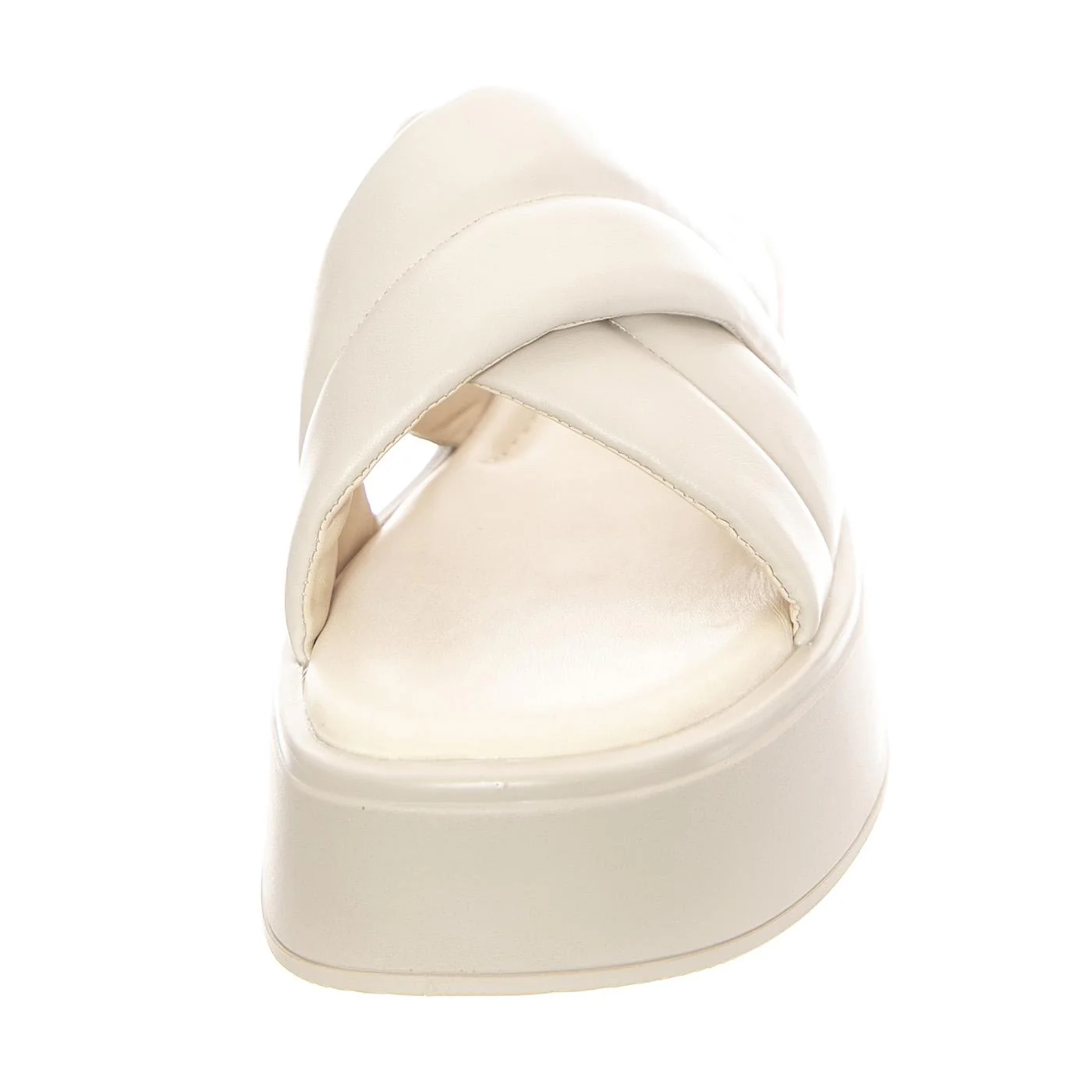 W' Courtney Off White Cow Leather Sandals - Image 3