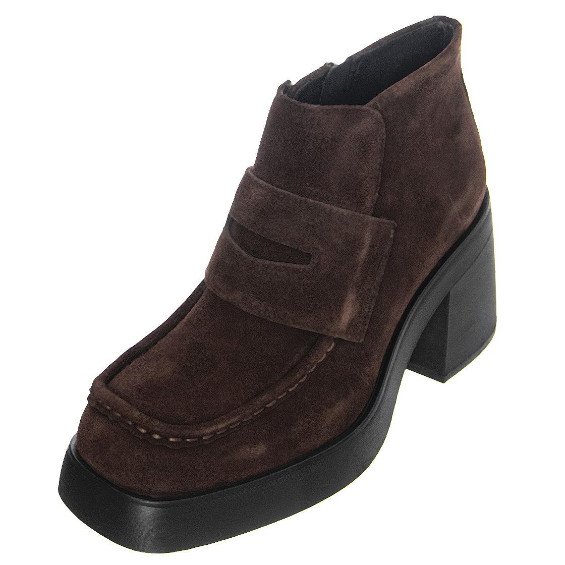 Womens Brooke Cow Suede Espresso Ankle Boots