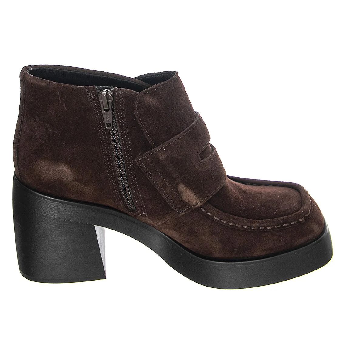 Womens Brooke Cow Suede Espresso Ankle Boots - Image 2