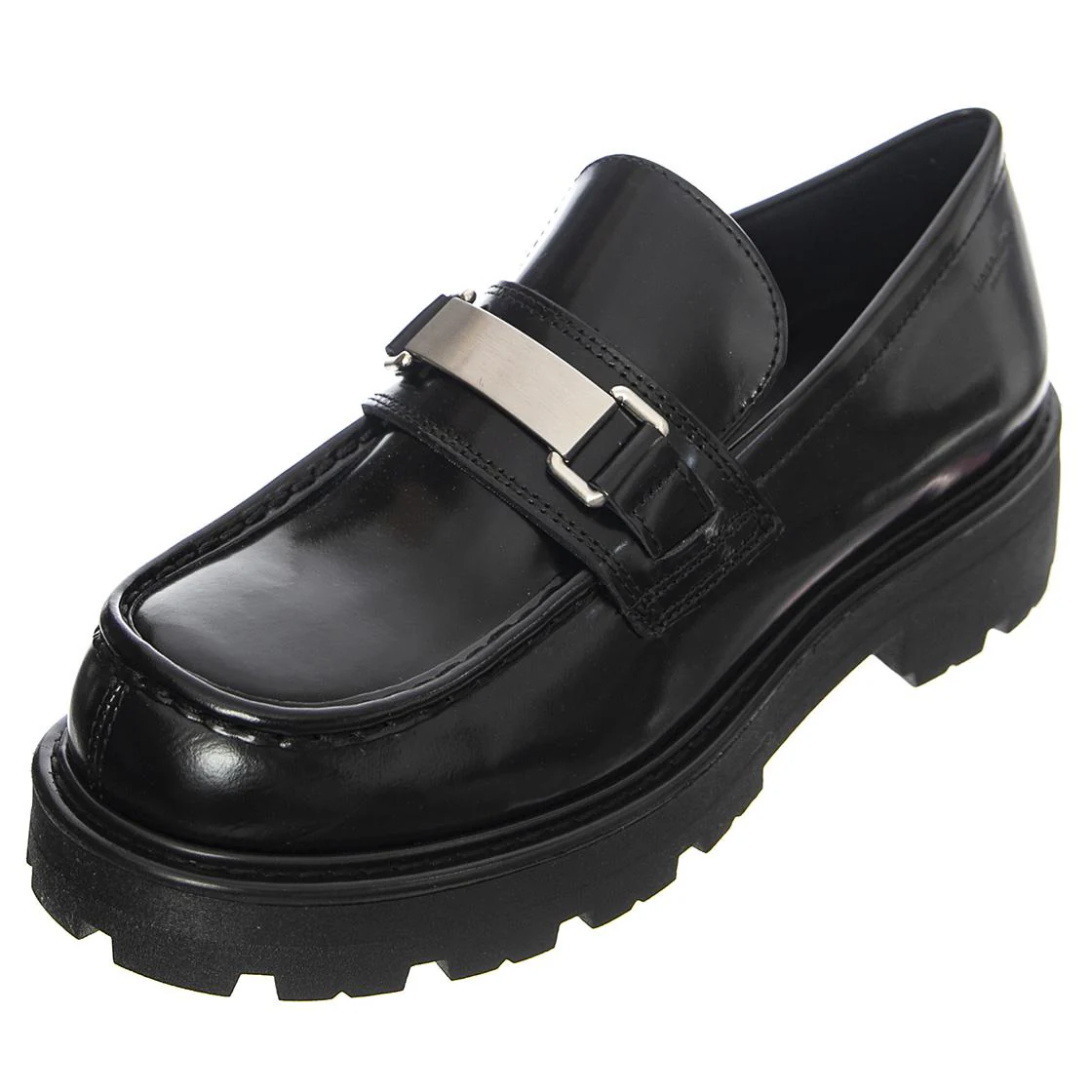 Womens Cosmo 2.0 Cow Leather Black Loafer Shoes