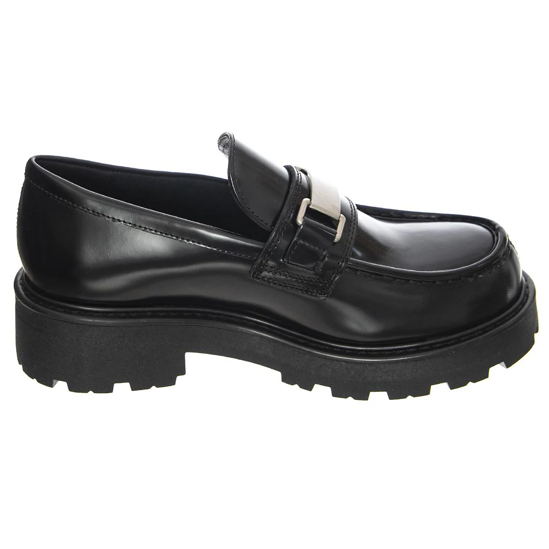 Womens Cosmo 2.0 Cow Leather Black Loafer Shoes - Image 2