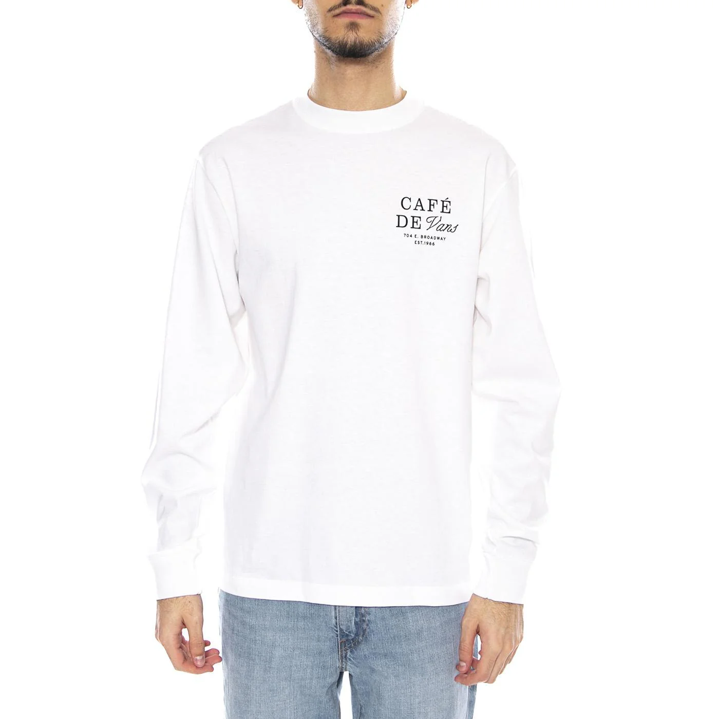 Cafe Vans LS -- Men's Long Sleeve T-Shirt White Men VANS - Image 2